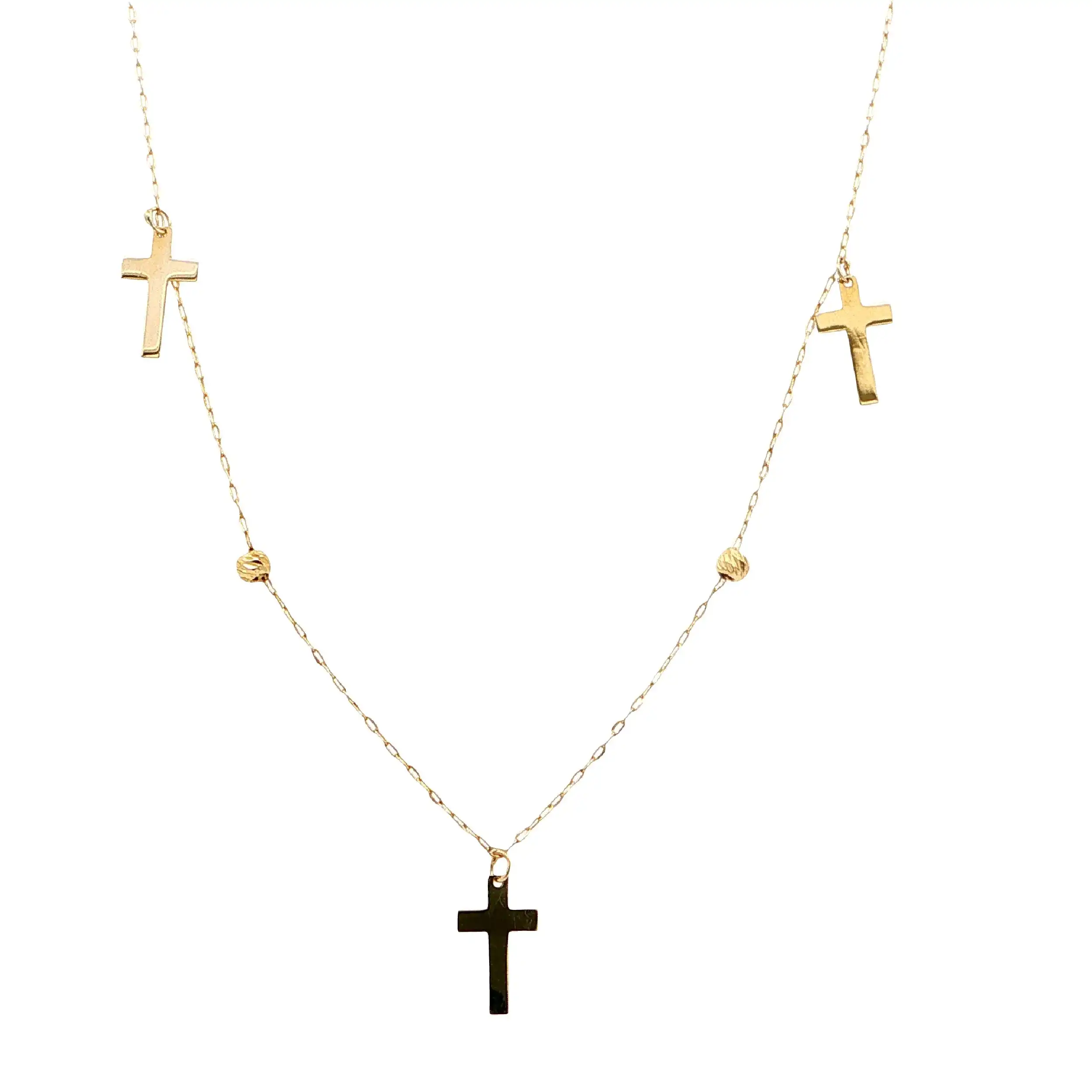 Collier Gelbgold mit Kreuzanhängern Collier Gelbgold mit Kreuzanhängern