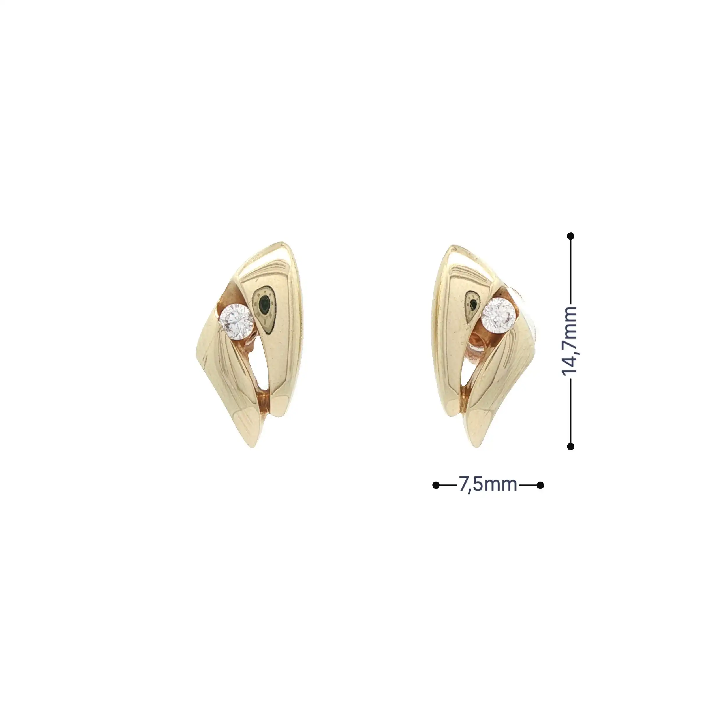 Ohrstecker Gelbgold mit Zirkonia Ohrstecker Gelbgold mit Zirkonia