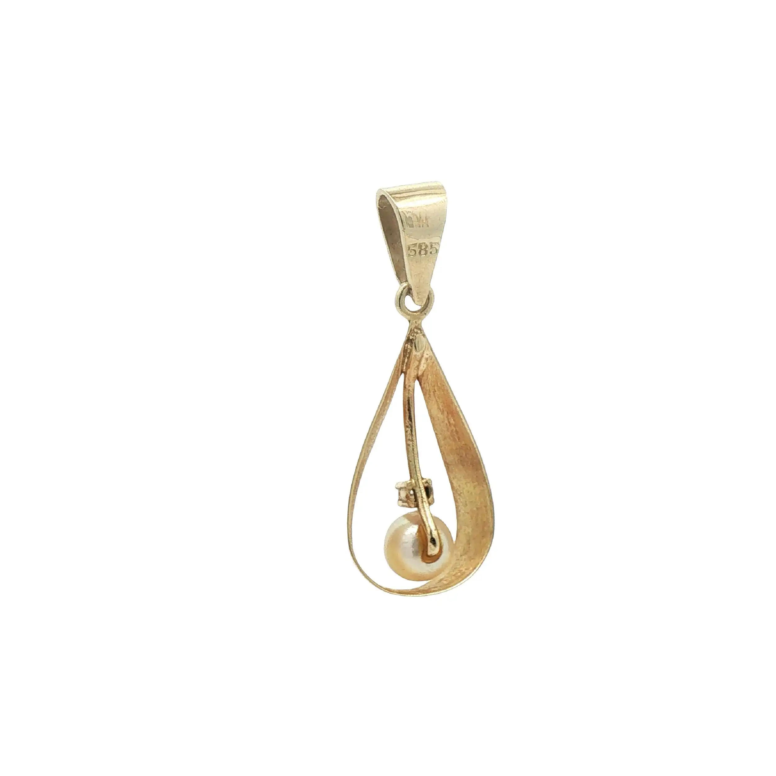 Anhänger Gelbgold mit Perle und Diamant