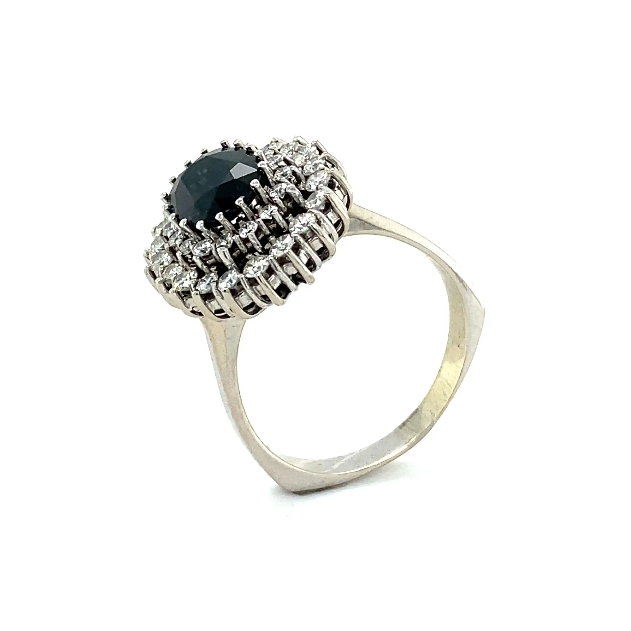 Ring Weißgold mit Saphir & Brillanten