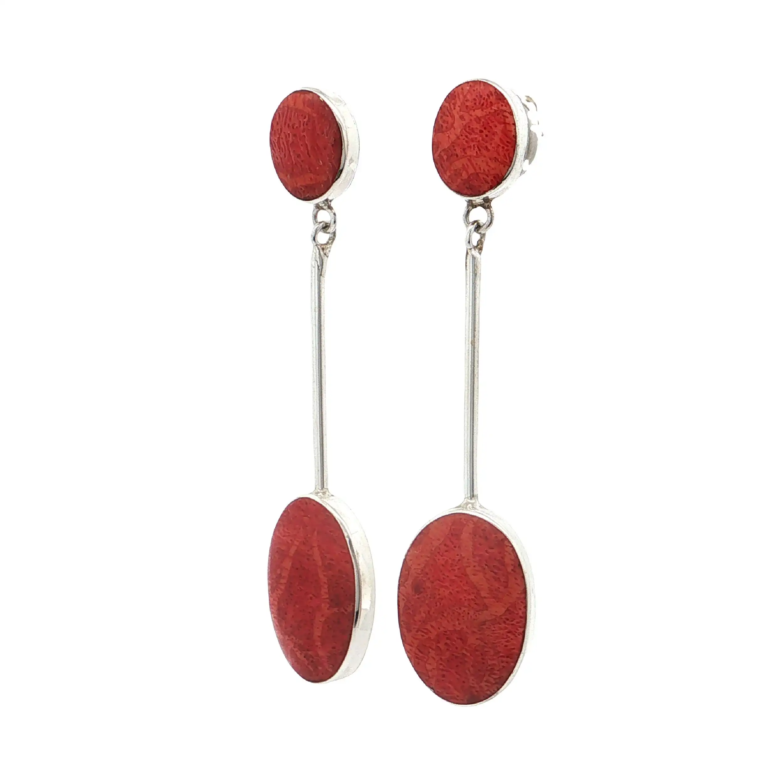 Ohrhänger Silber mit roten Farbsteinen Ohrhänger Silber mit roten Farbsteinen