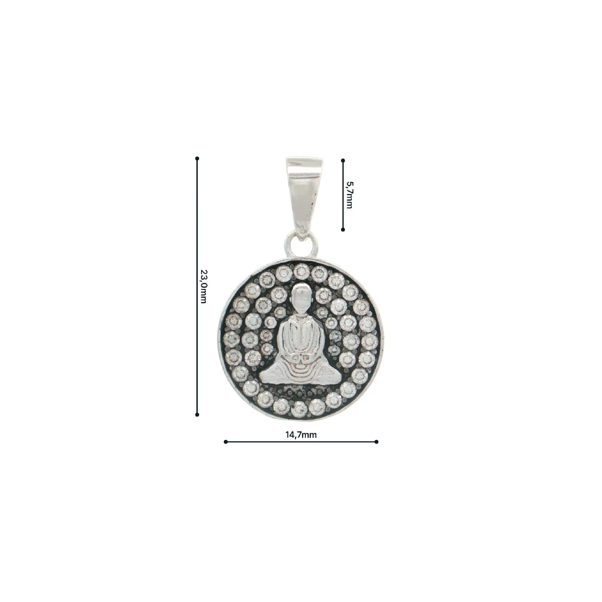 Anhänger Silber "Buddha" mit Zirkonia