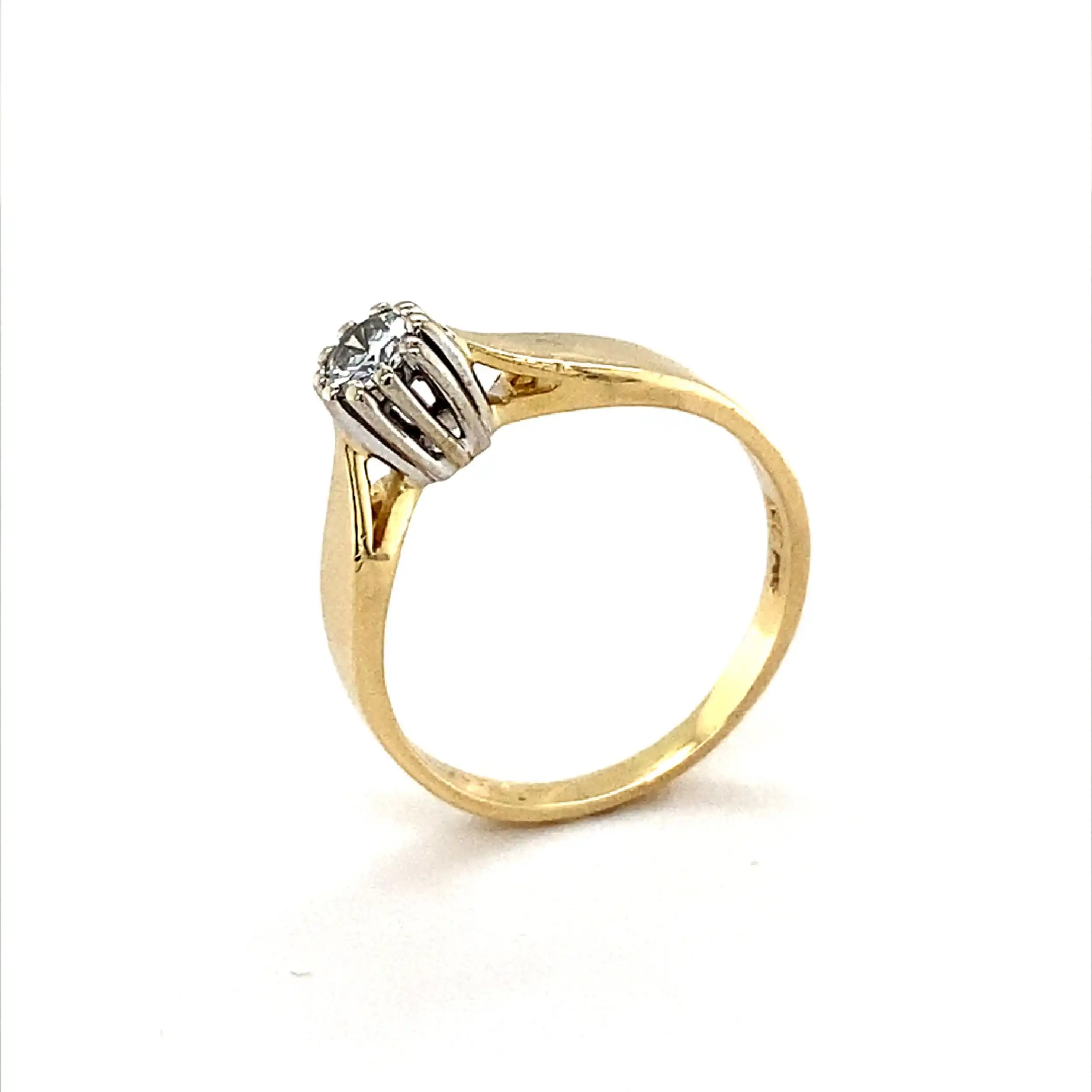 Ring Bicolor mit Brillant, graviert mit 0,21ct Ring Bicolor mit Brillant, graviert mit 0,21ct