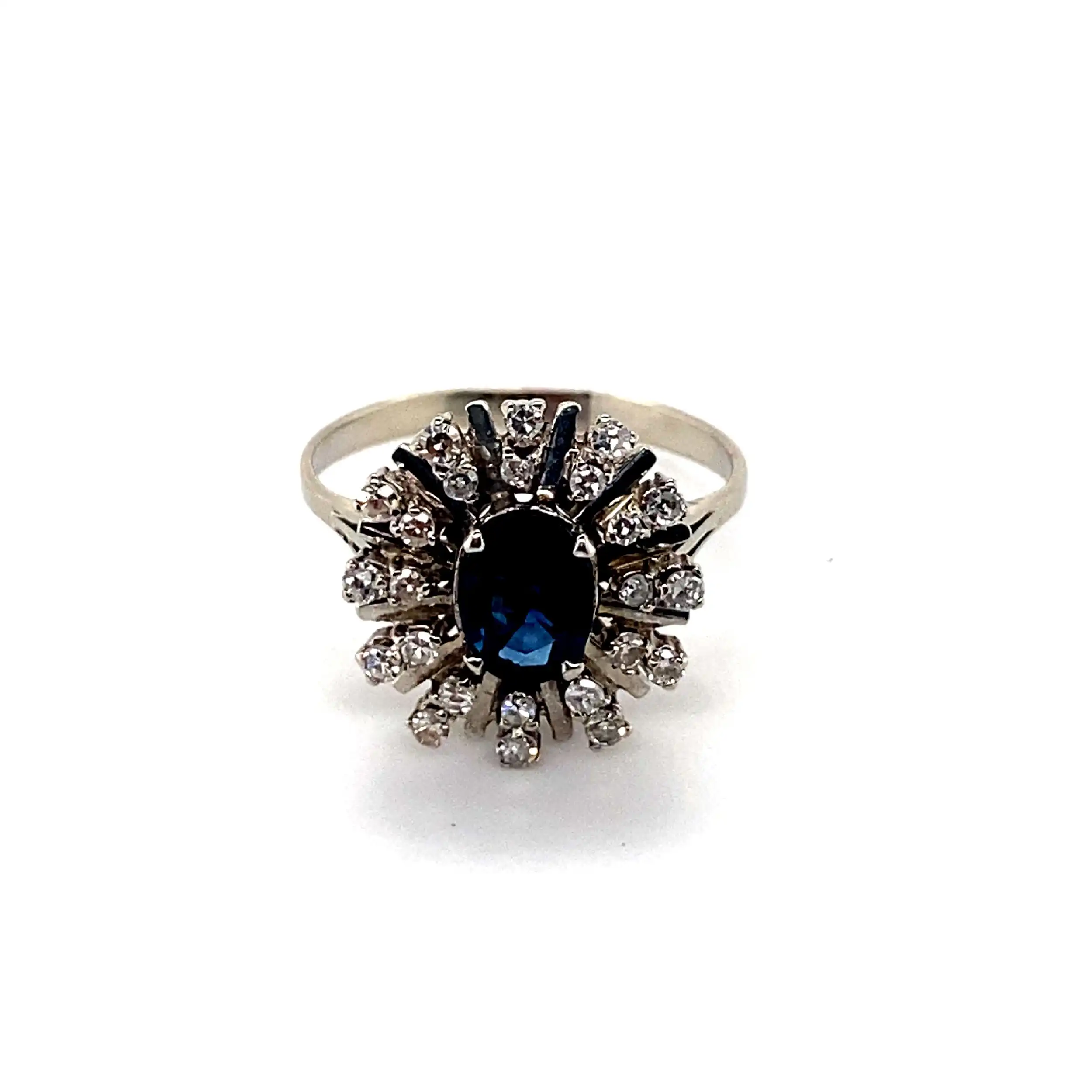 Ring Weißgold mit Diamanten und Saphir Ring Weißgold mit Diamanten und Saphir