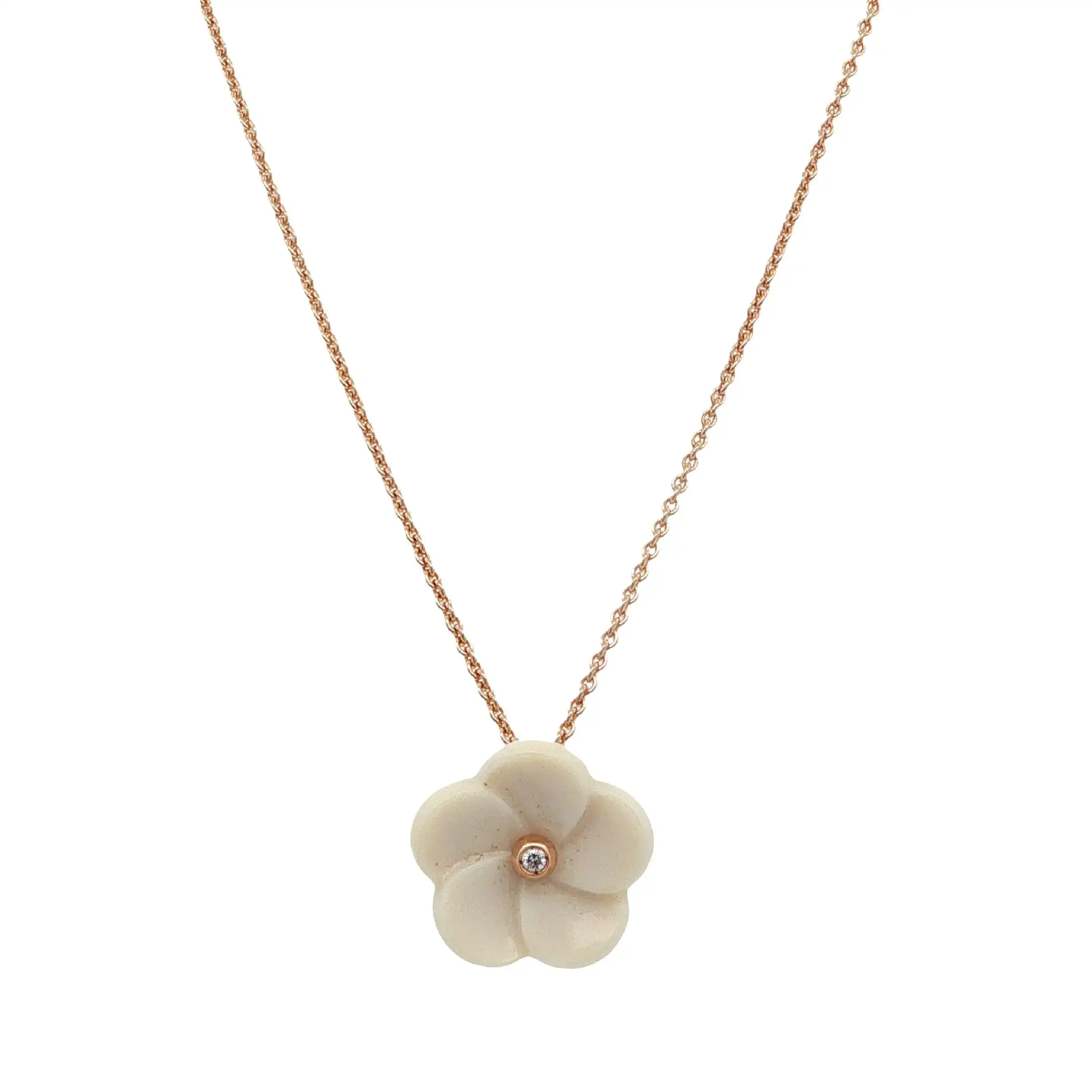 Ankercollier Roségold Meissen "Blossom" Blüte S mit Brillant Ankercollier Roségold Meissen "Blossom" Blüte S mit Brillant