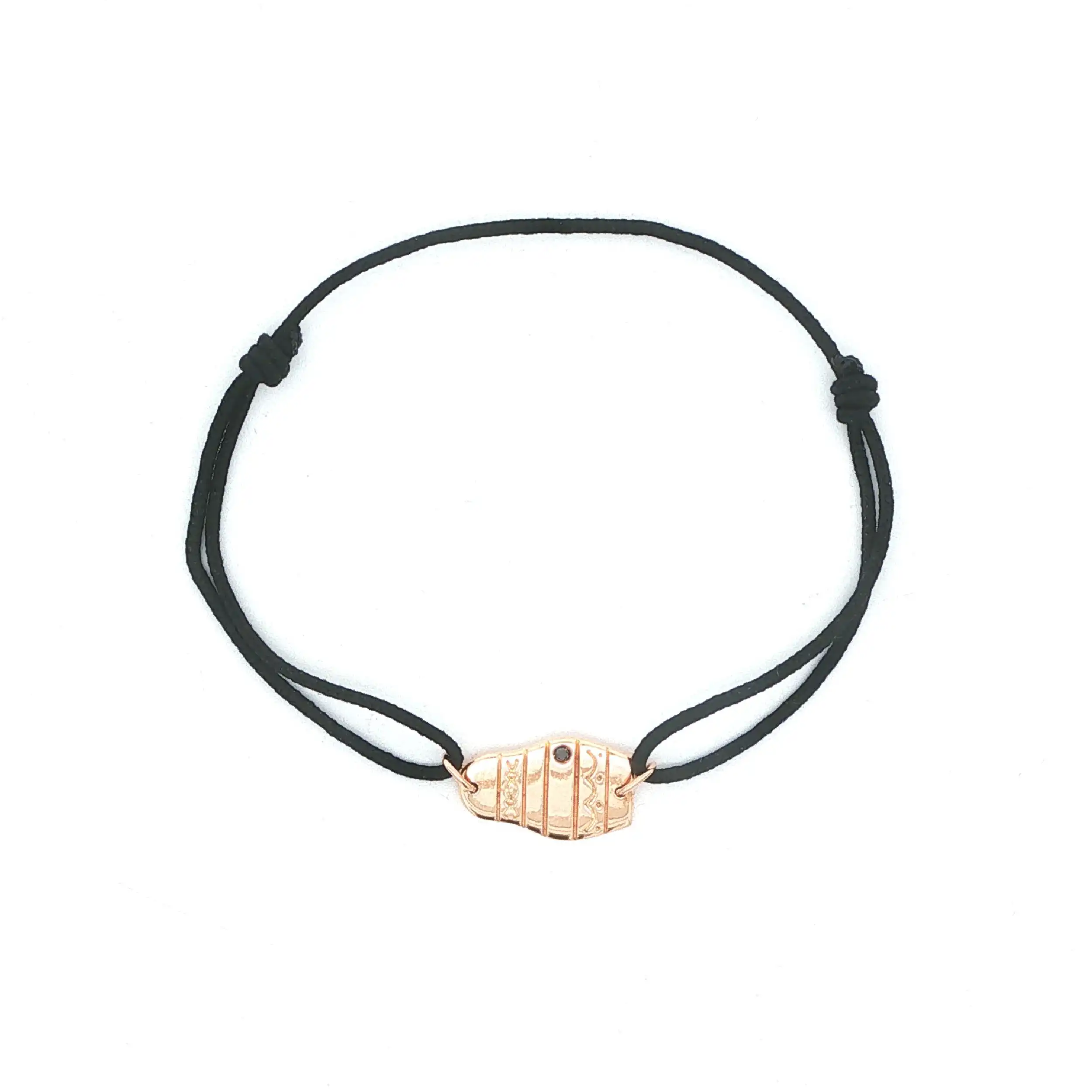 Stoffarmband mit Roségoldelement mit Fancy-Diamond von Korloff-Paris Stoffarmband mit Roségoldelement mit Fancy-Diamond von Korloff-Paris