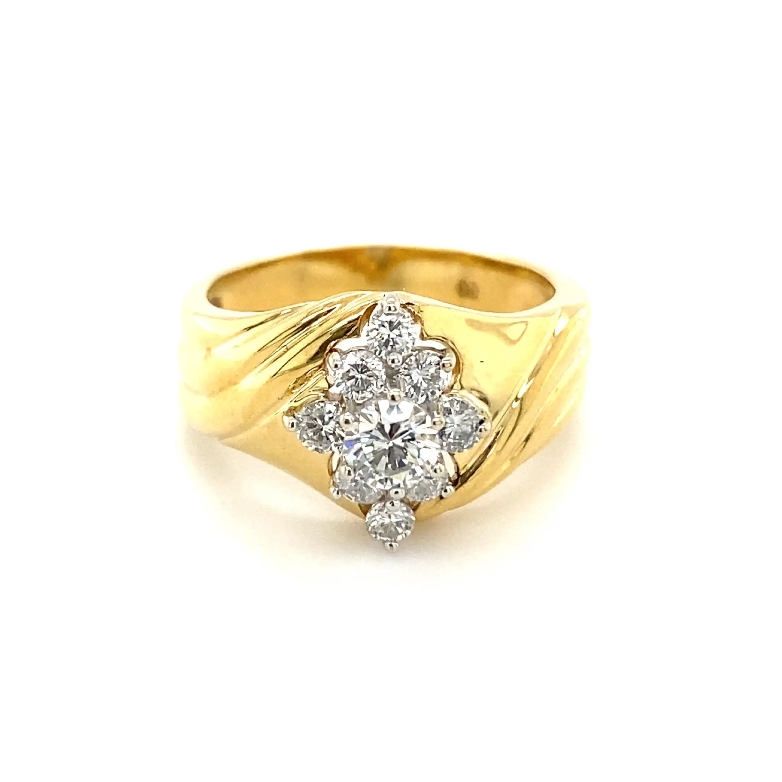 Ring Bicolor mit Brillant-Solitär & Melée-Besatz