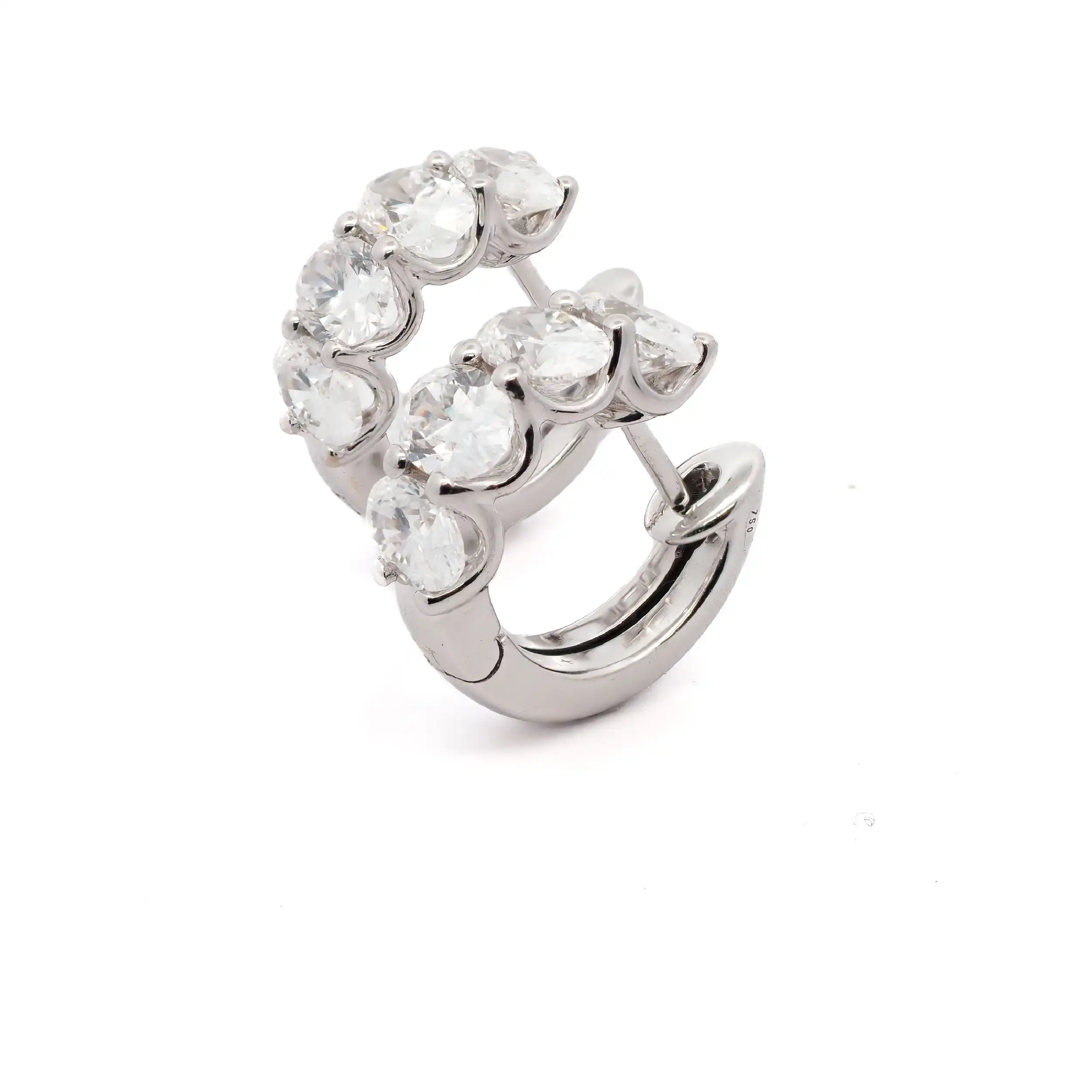 Creolen Weißgold mit Diamanten Oval mit Zertifikat von Rüschenbeck 3,3ct Creolen Weißgold mit Diamanten Oval mit Zertifikat von Rüschenbeck 3,3ct