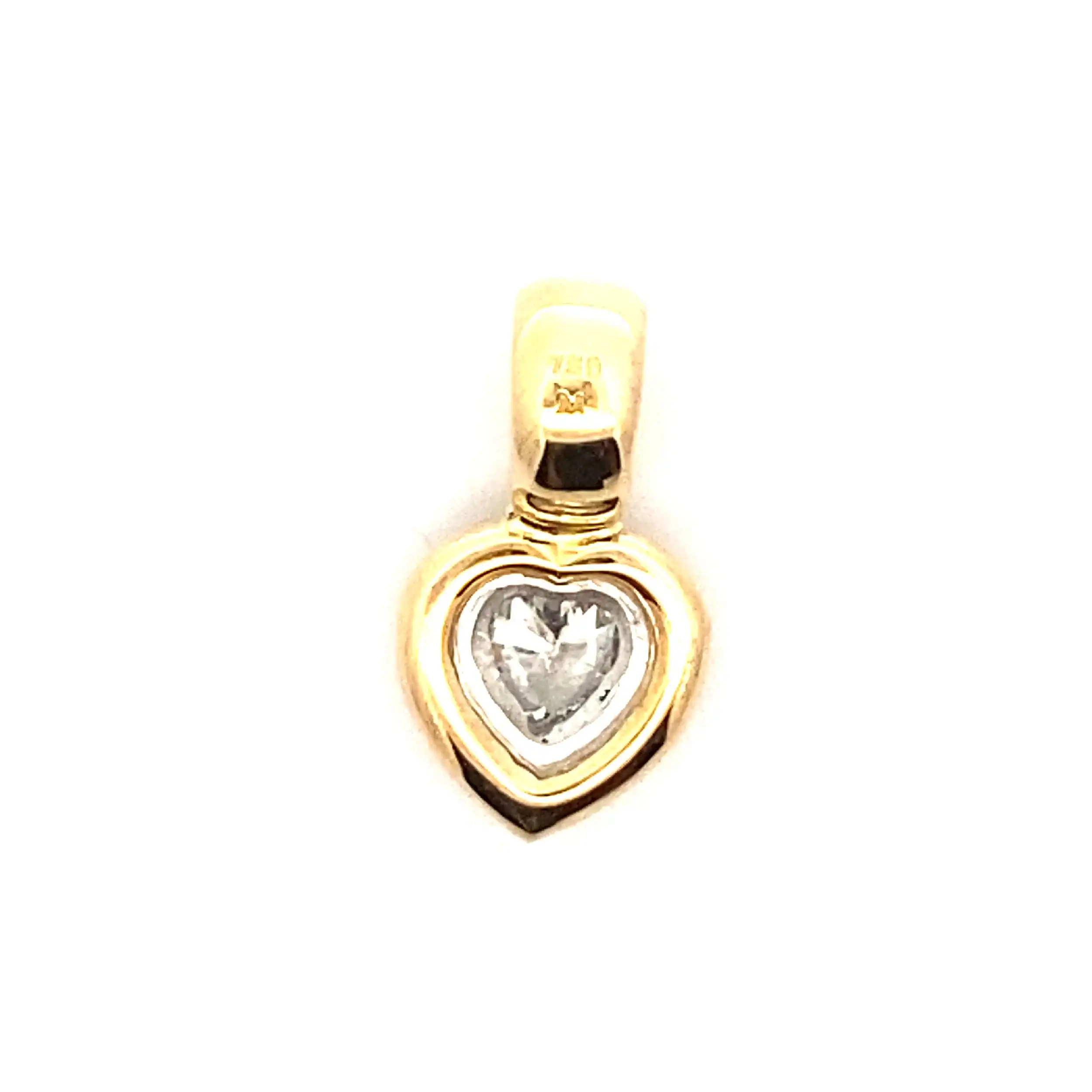 Herzanhänger Bicolor mit Diamant im Herzschliff Herzanhänger Bicolor mit Diamant im Herzschliff