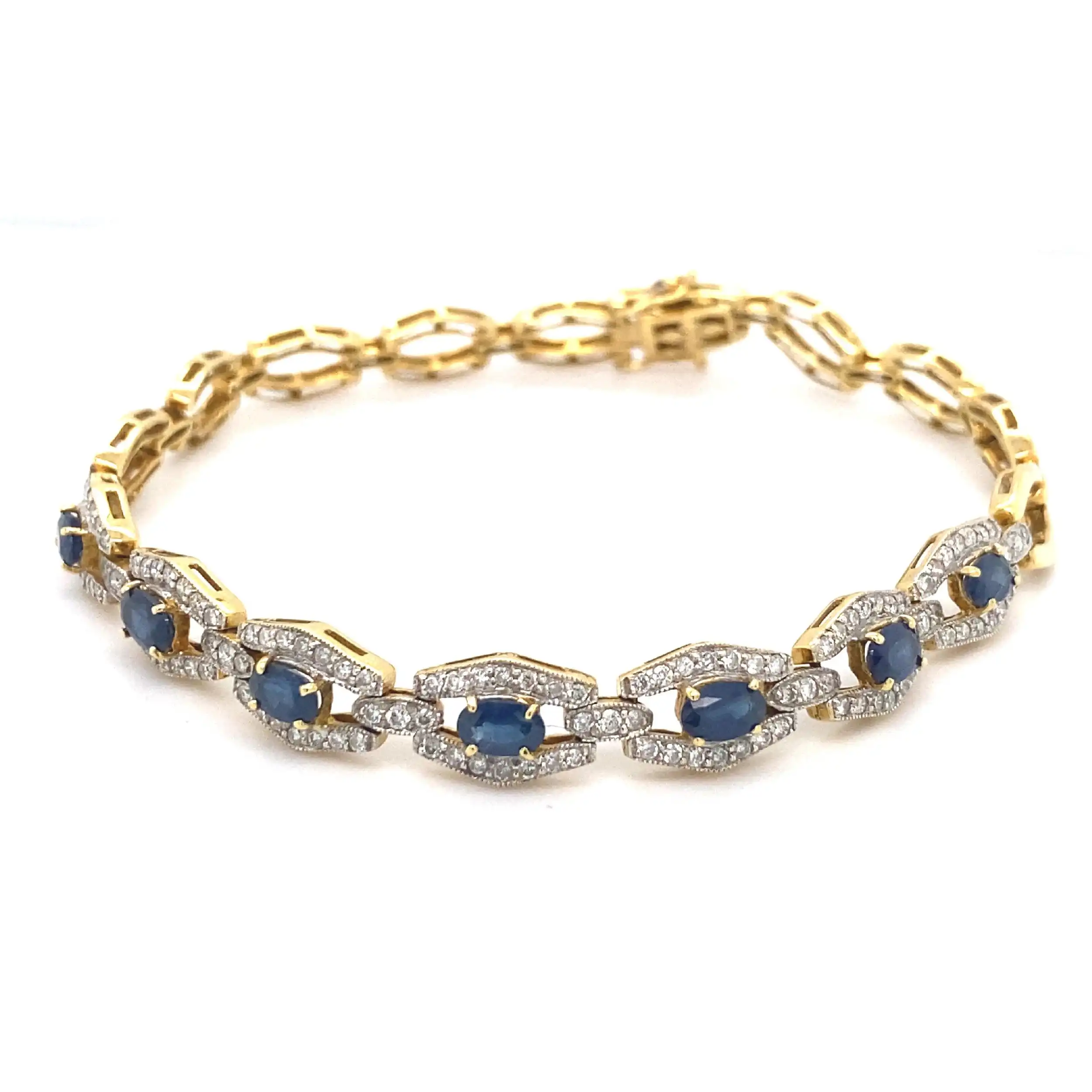 Armband Bicolor mit Saphiren und Brillanten Armband Bicolor mit Saphiren und Brillanten
