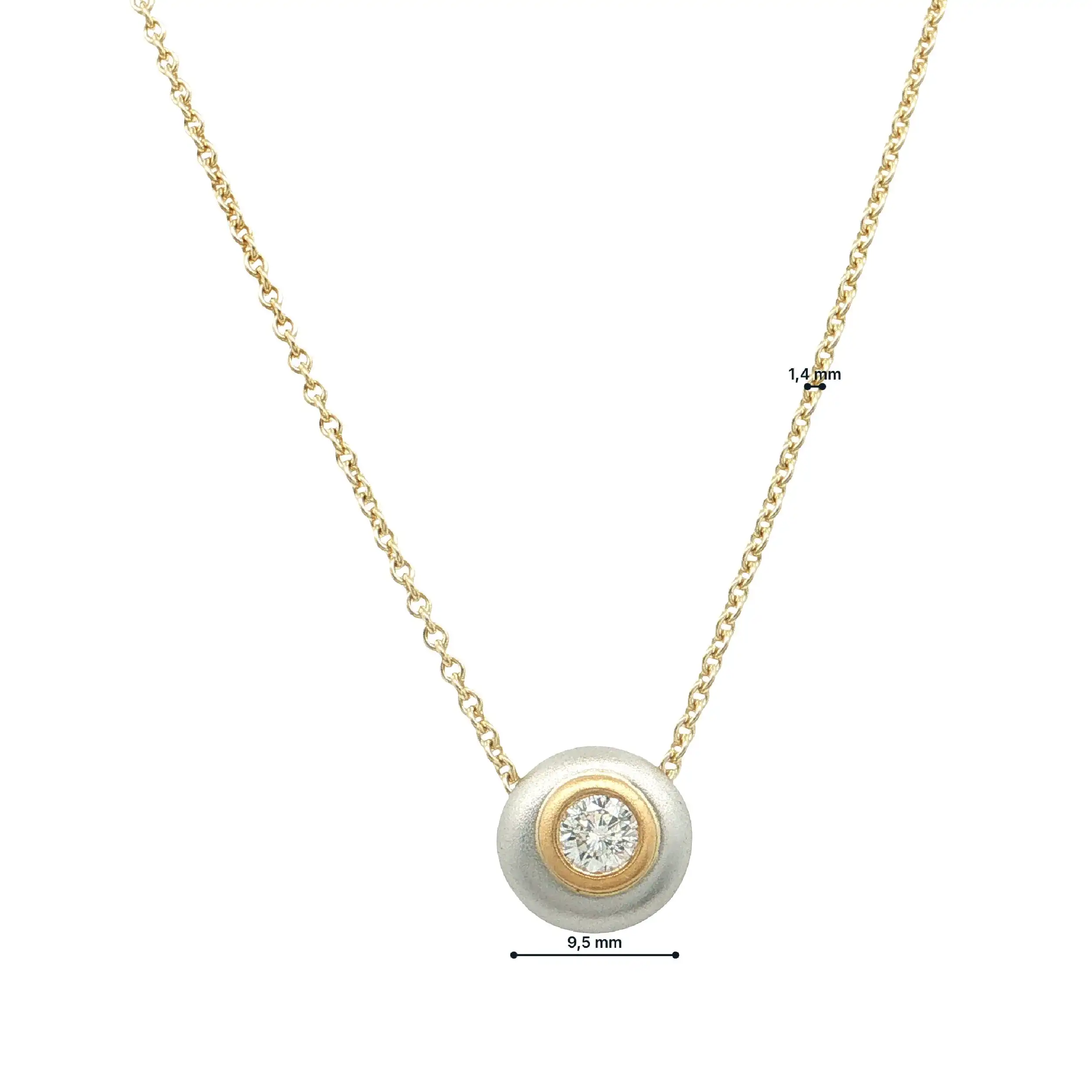 Collier Bicolor mit Brillant Collier Bicolor mit Brillant