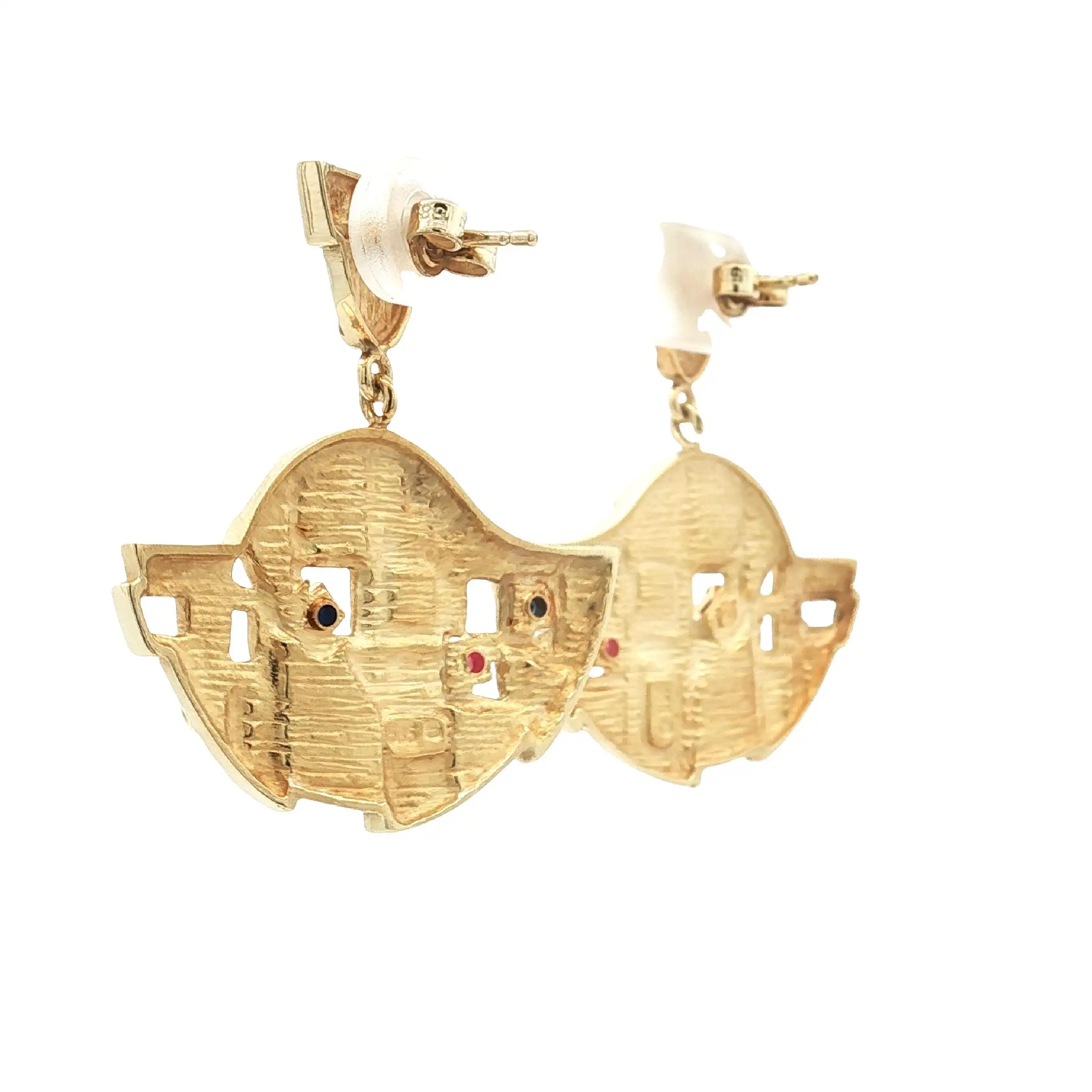 Ohrstecker Gelbgold mit Saphire & Rubin Ohrstecker Gelbgold mit Saphire & Rubin