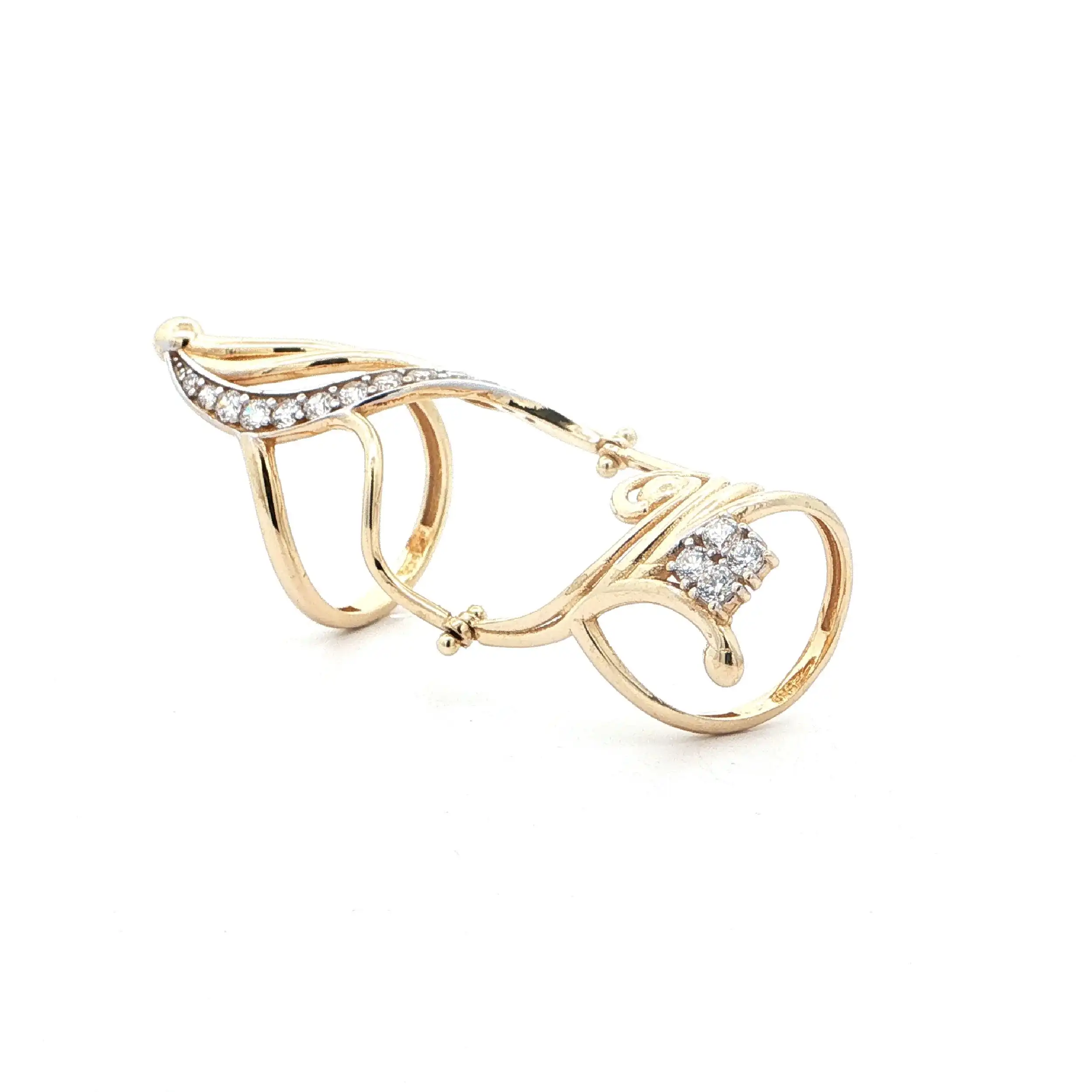 Ring Gelbgold mit Gelenk & Zirkonia Ring Gelbgold mit Gelenk & Zirkonia