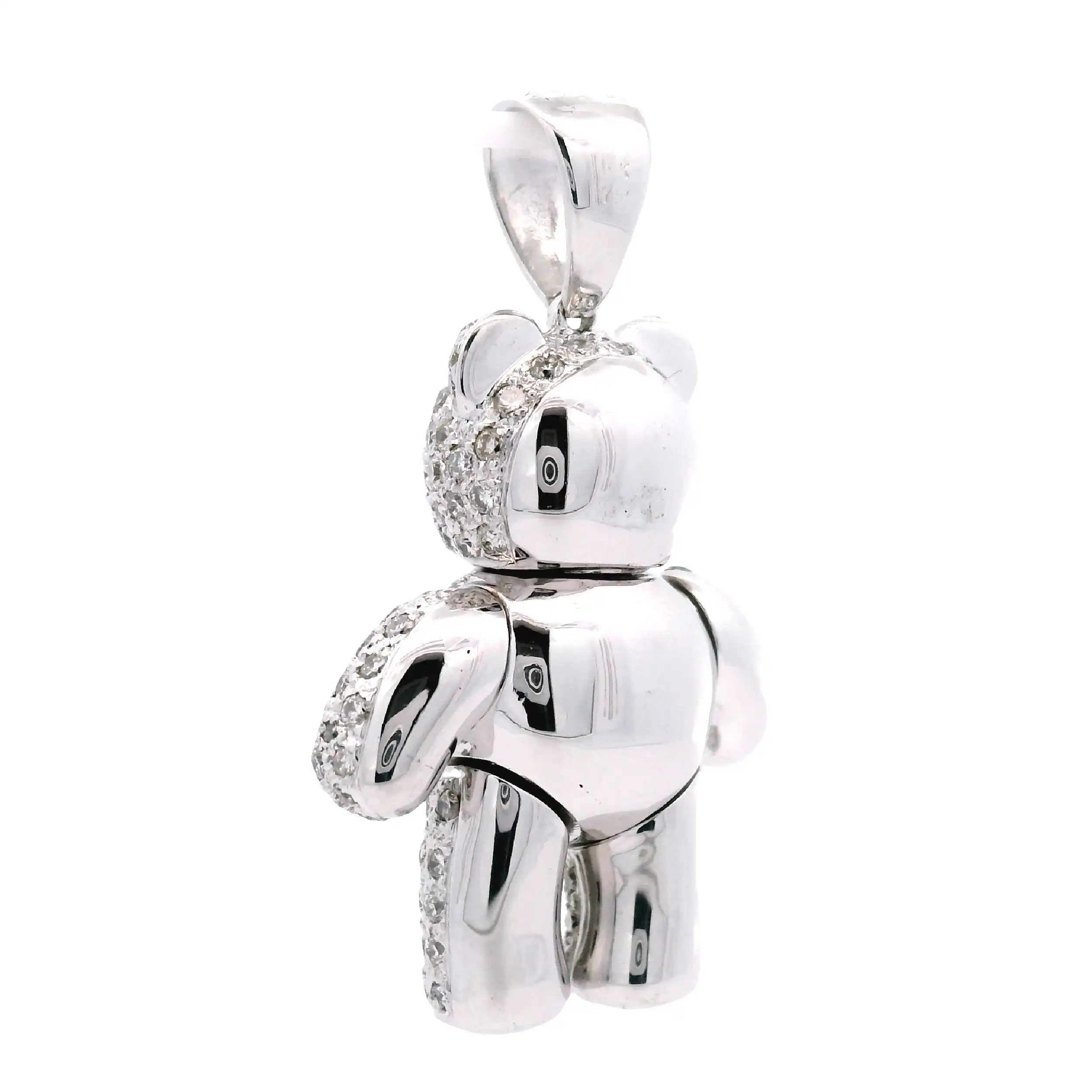 Anhänger Weißgold Teddybär mit Brillanten