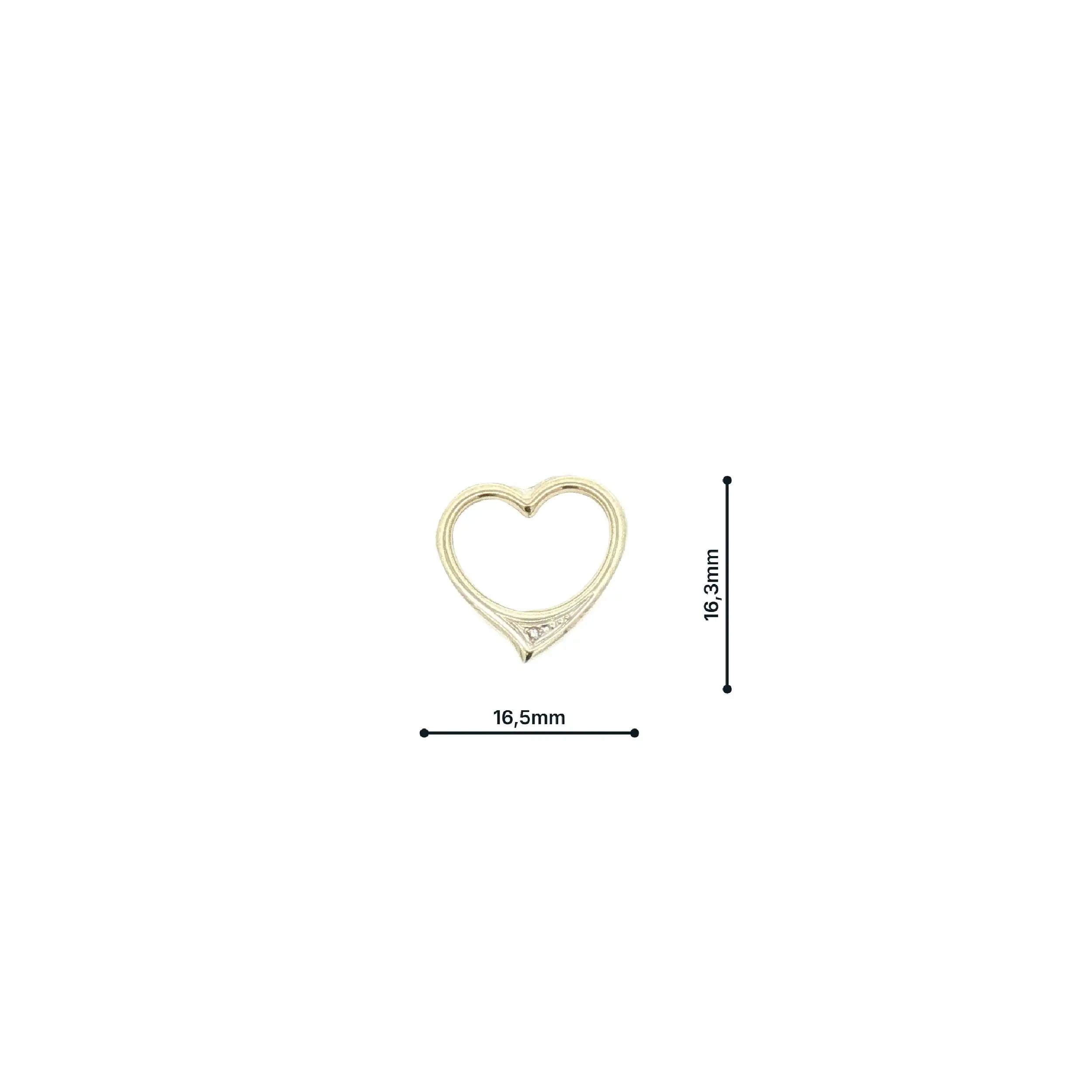 Herzanhänger Gelbgold mit Diamant