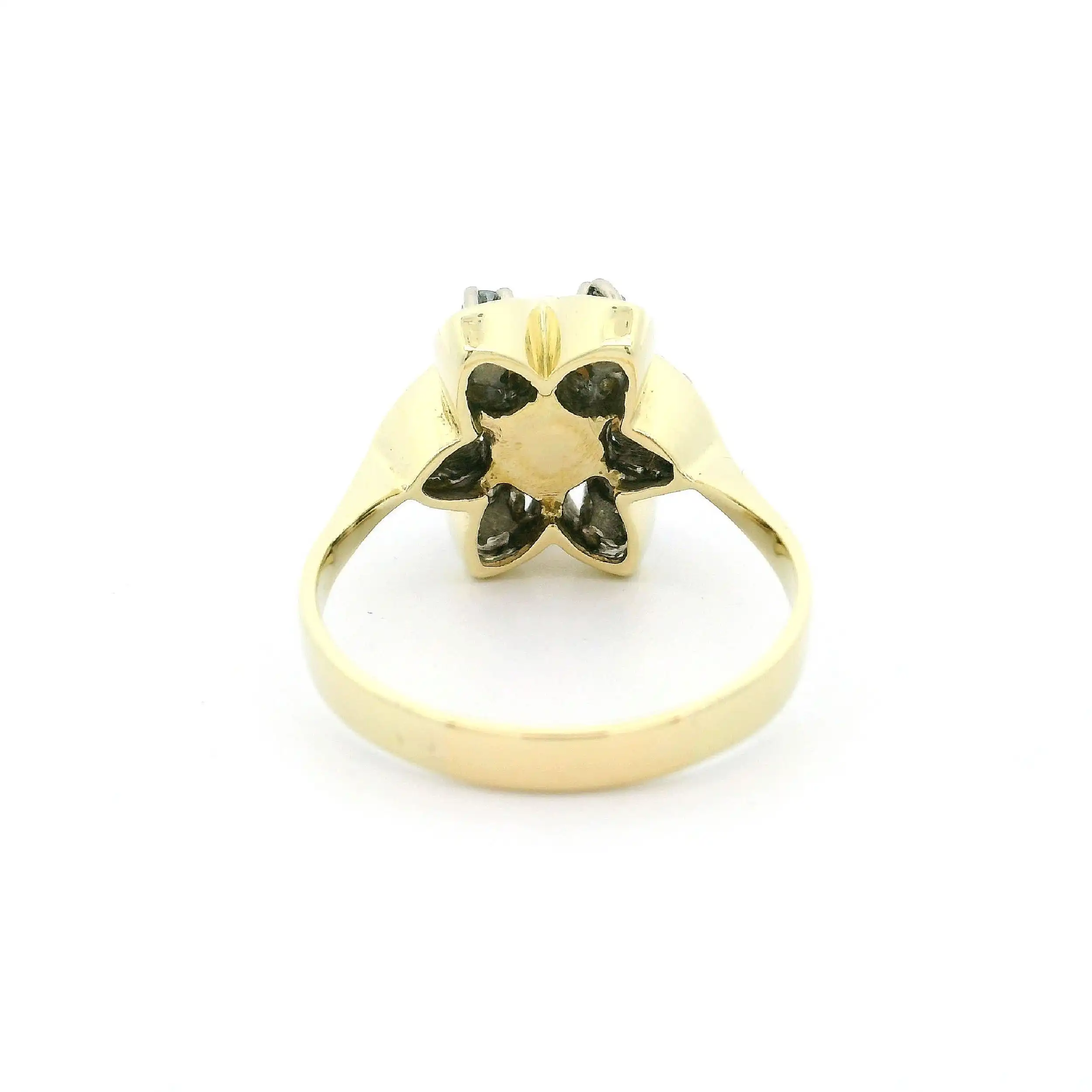 Ring Gelbgold mit Perle & Diamanten