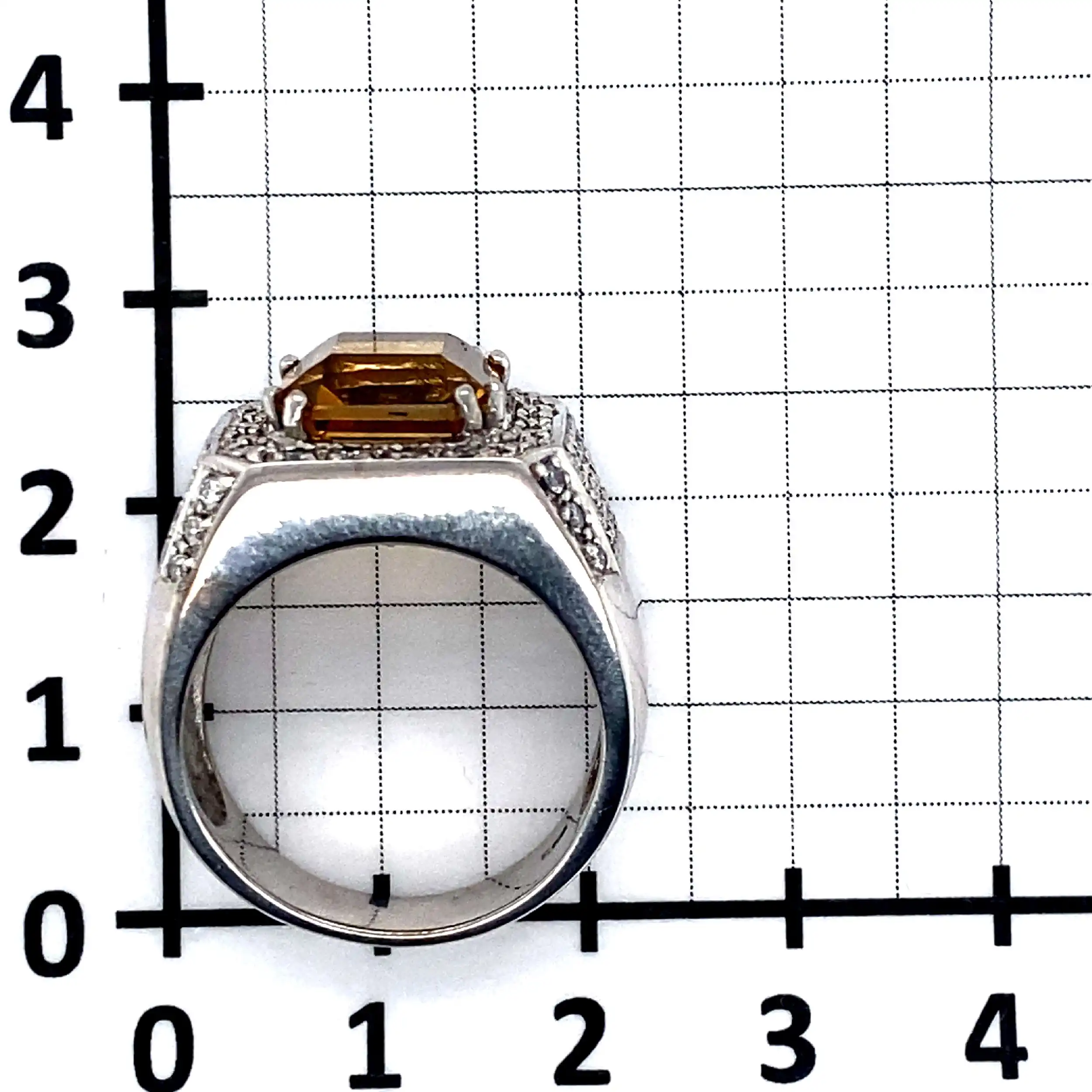 Ring Weißgold mit Citrin und 58 Brillanten Ring Weißgold mit Citrin und 58 Brillanten