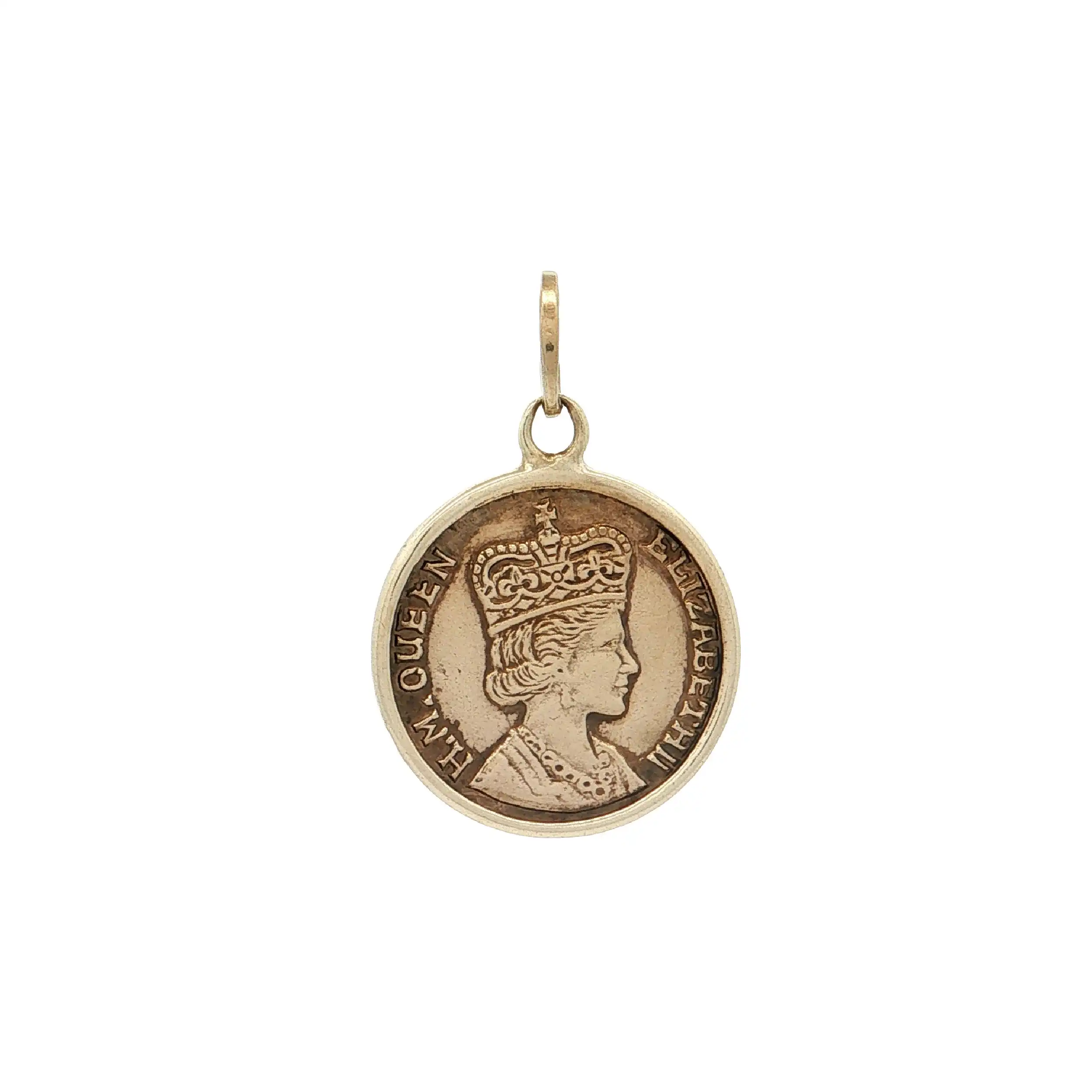 Anhänger Gelbgold mit Münze "Queen Elizabeth"