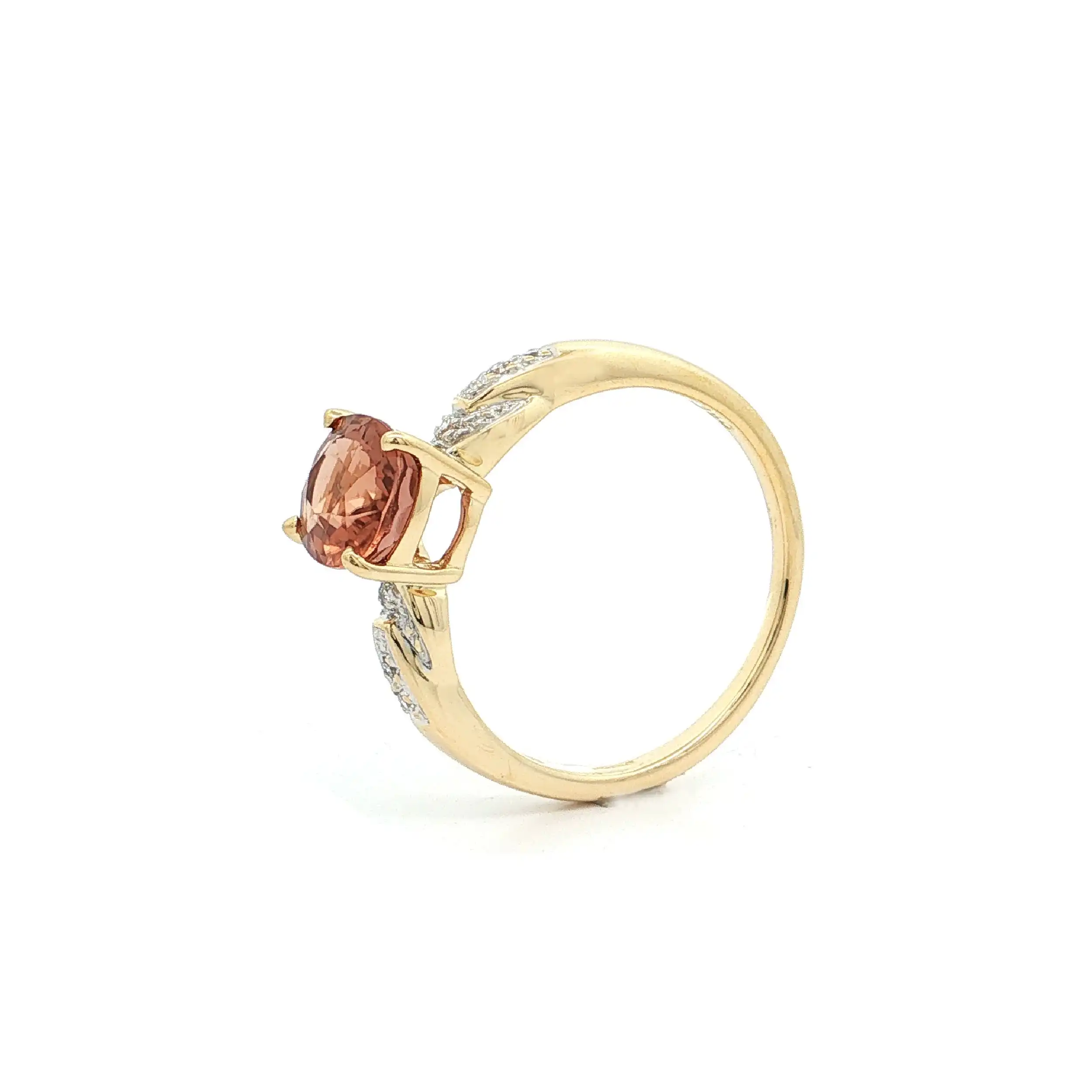 Ring Bicolor mit Kupfer-Turmalin und Brillanten, mit Echtheitszertifikat