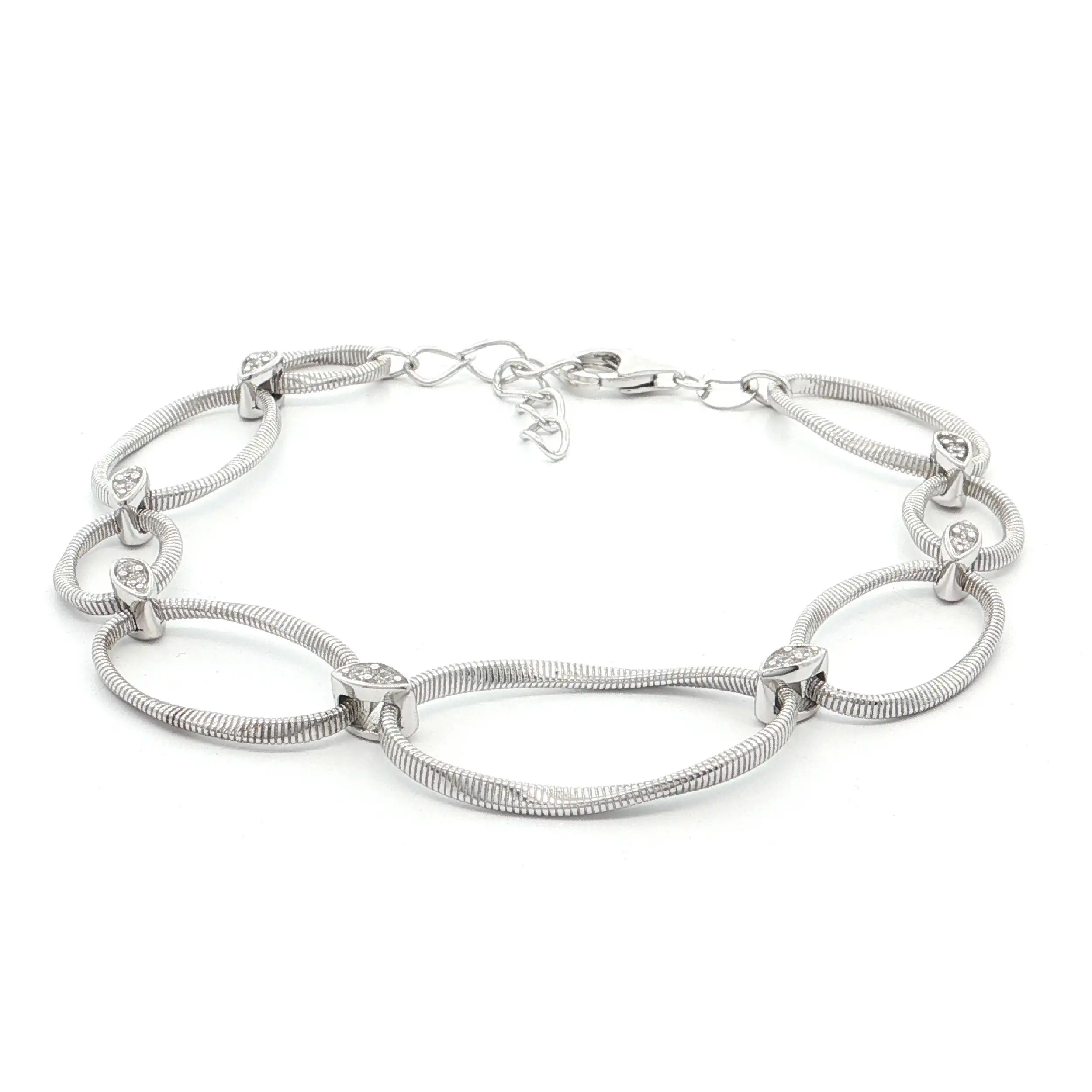 Ankerarmband Silber mit Zirkonia