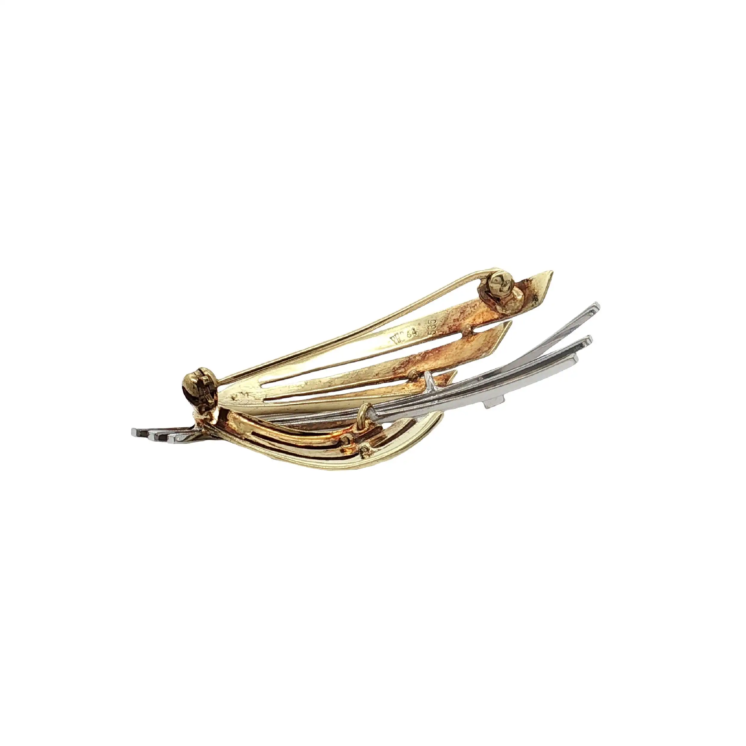 Nadel Bicolor mit Diamanten Nadel Bicolor mit Diamanten
