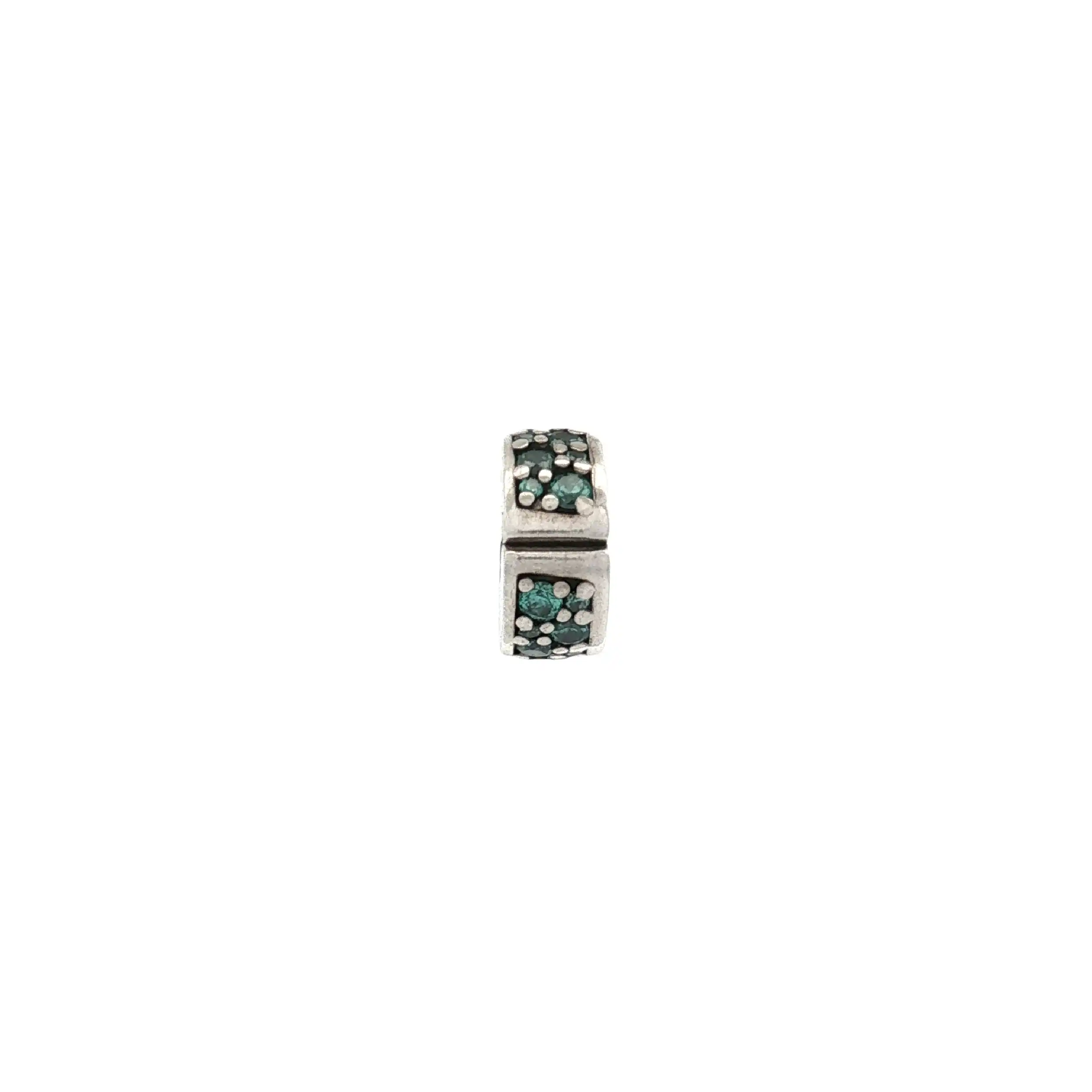 Charm Pandora Clear Pave Clip blau Stopper