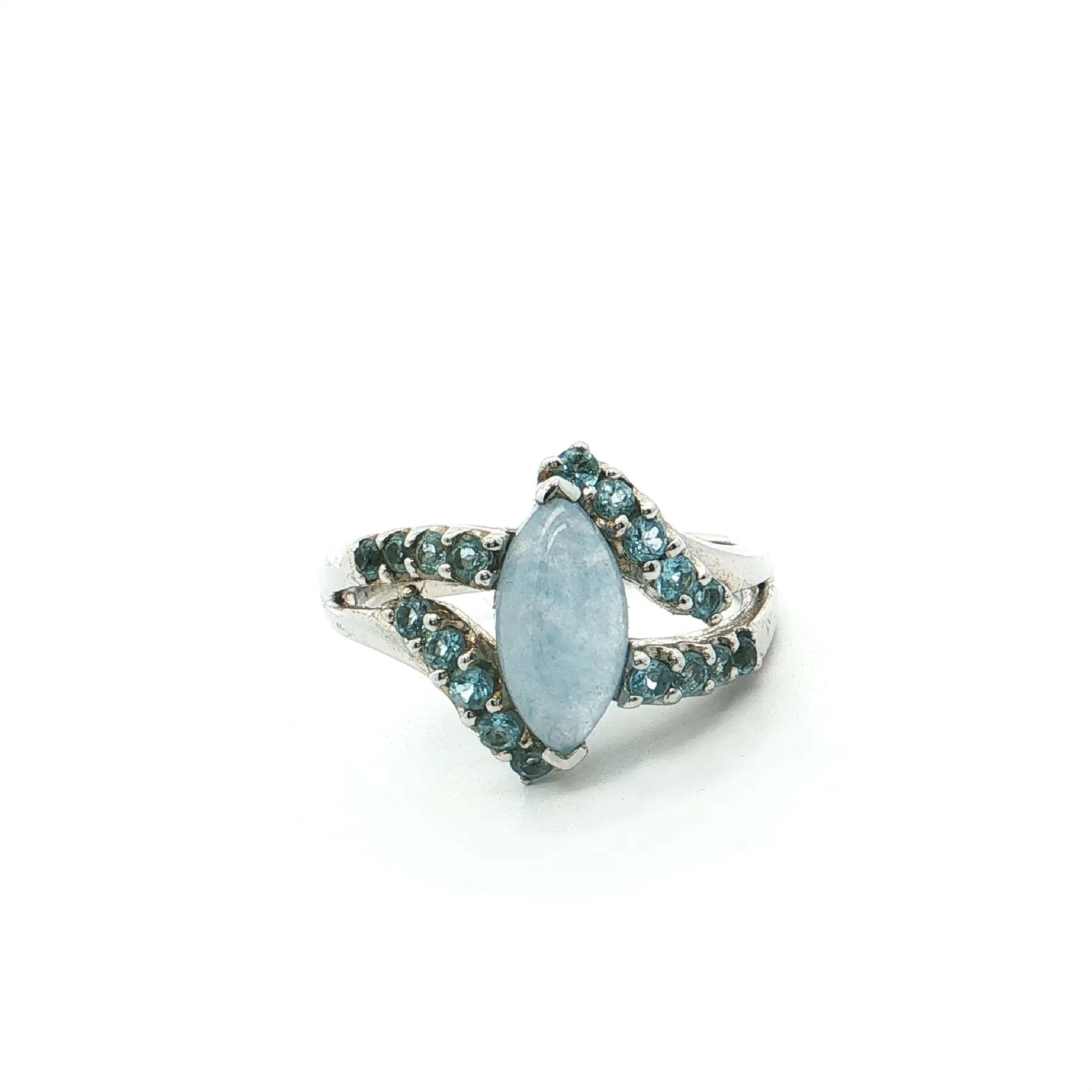 Ring Silber mit blauen Farbsteinen