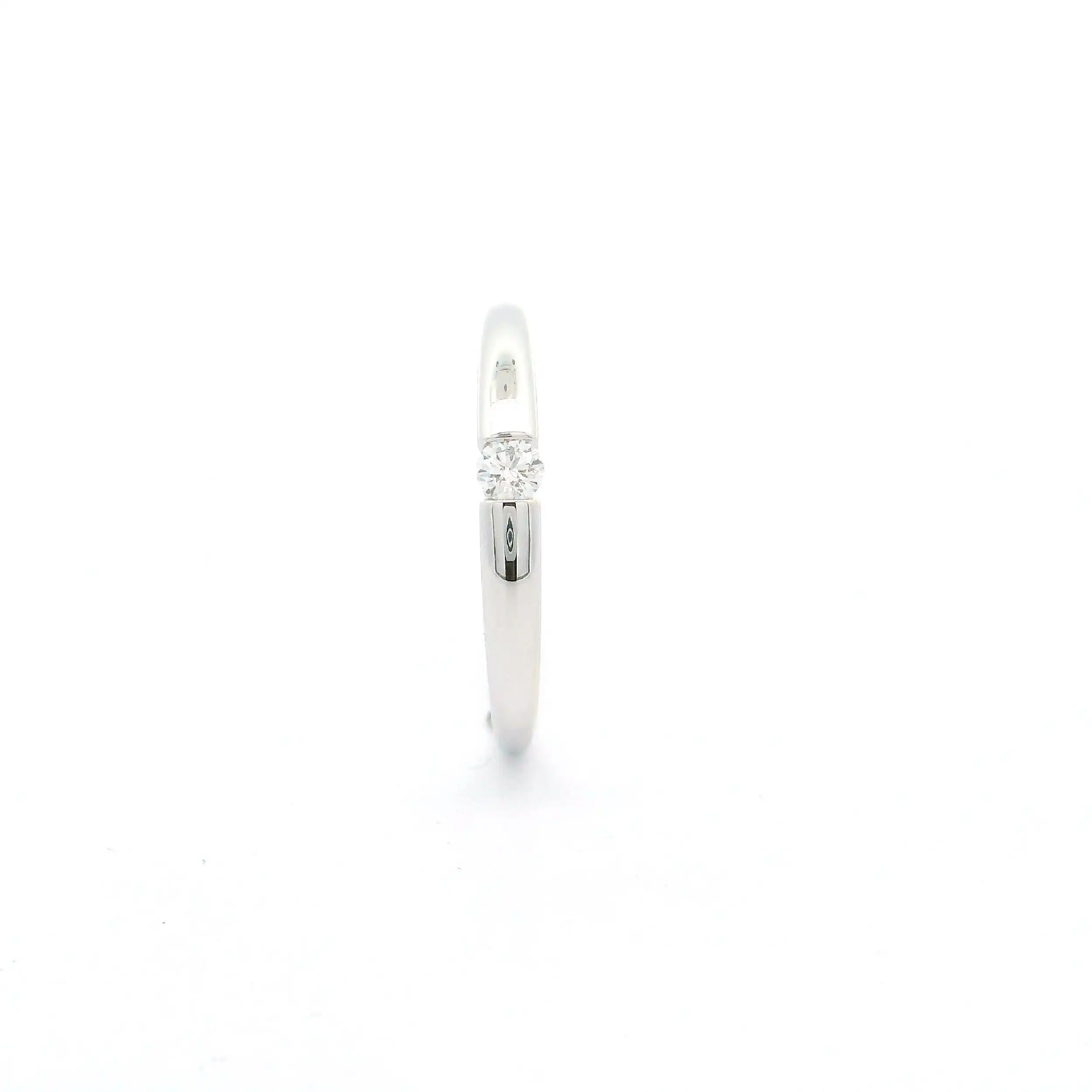 Ring Weißgold mit Brillant, graviert mit 0,09ct. W/SI