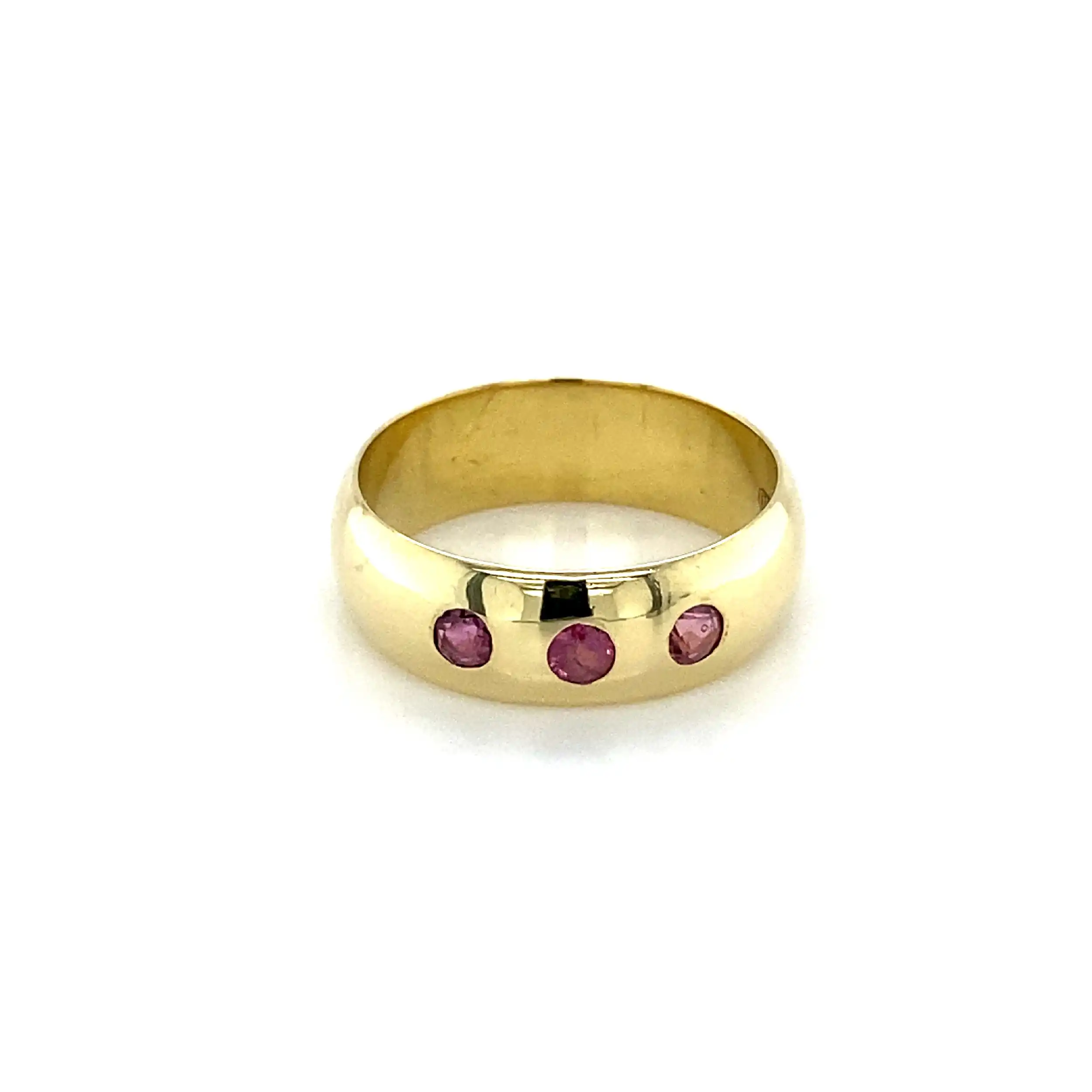 Ring Gelbgold mit rosa Farbsteinen Ring Gelbgold mit rosa Farbsteinen