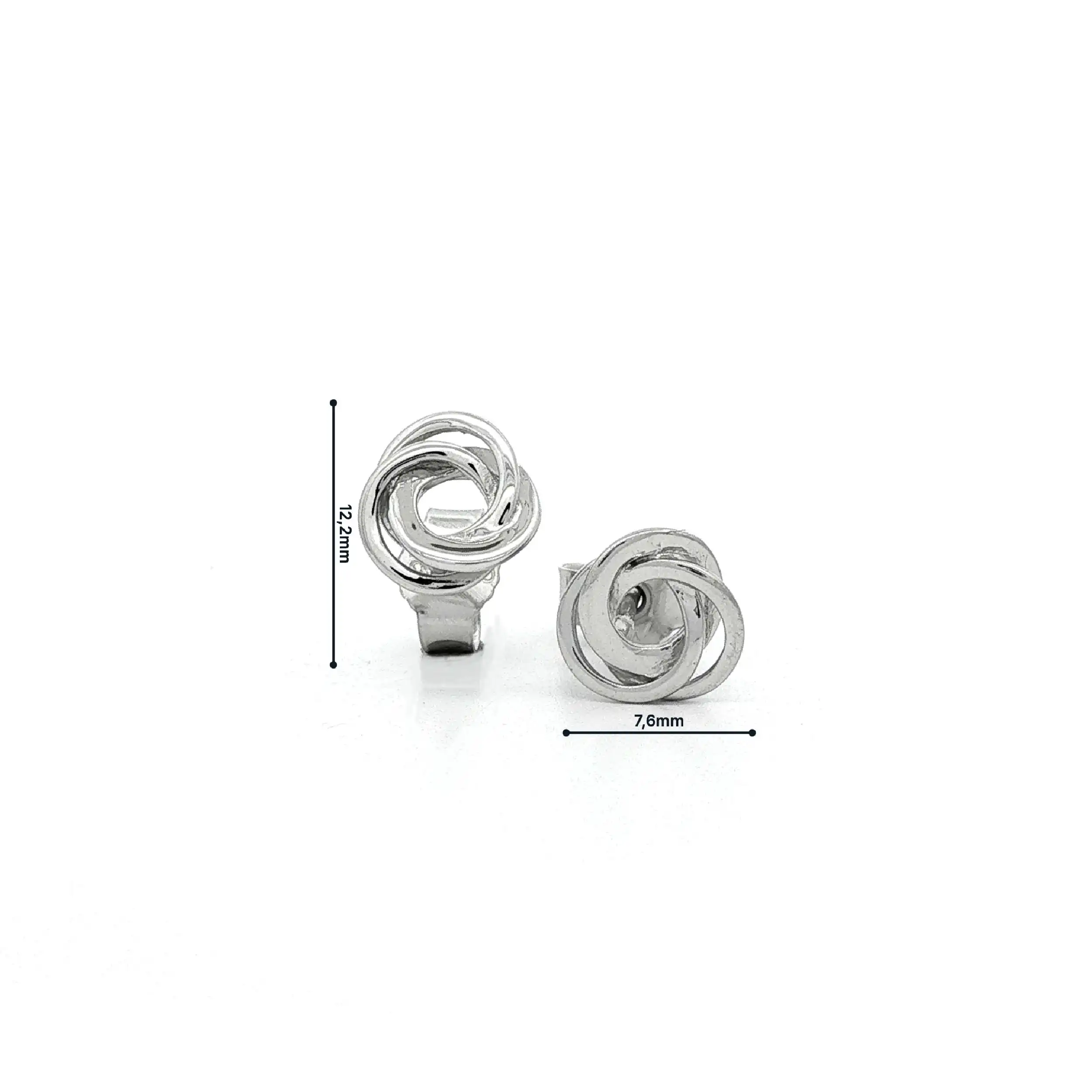 Silberohrstecker Knoten flach