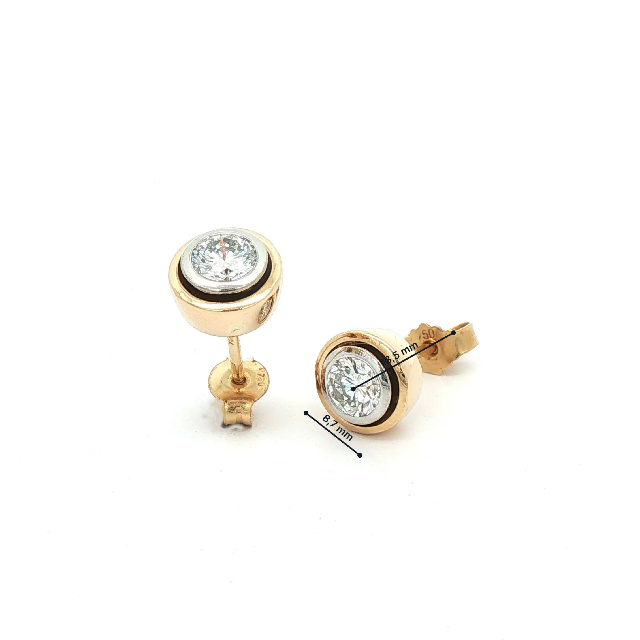 Ohrstecker Bicolor mit Brillanten