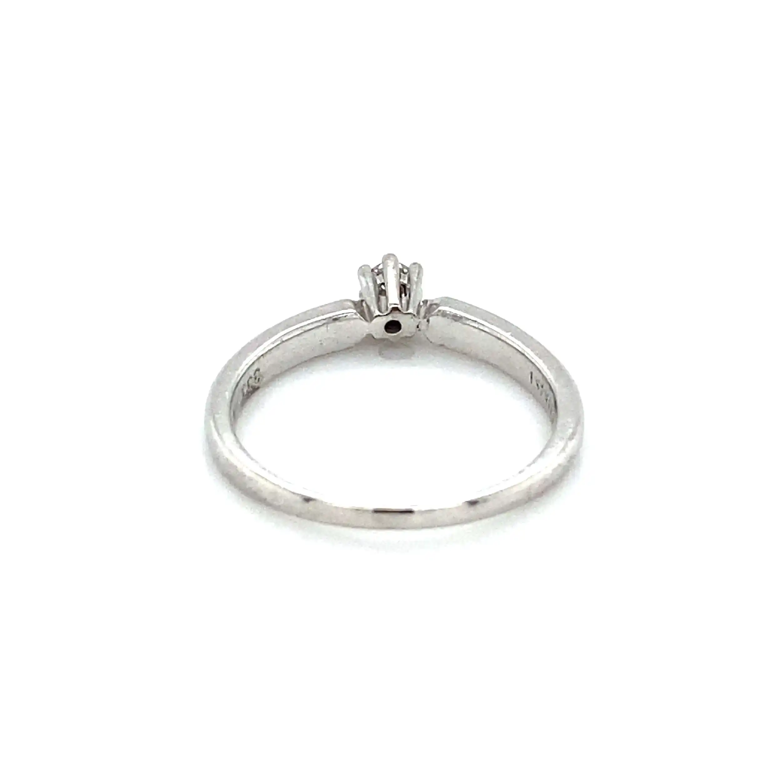 Ring Weißgold mit Brillant, graviert mit 0,08ct Ring Weißgold mit Brillant, graviert mit 0,08ct
