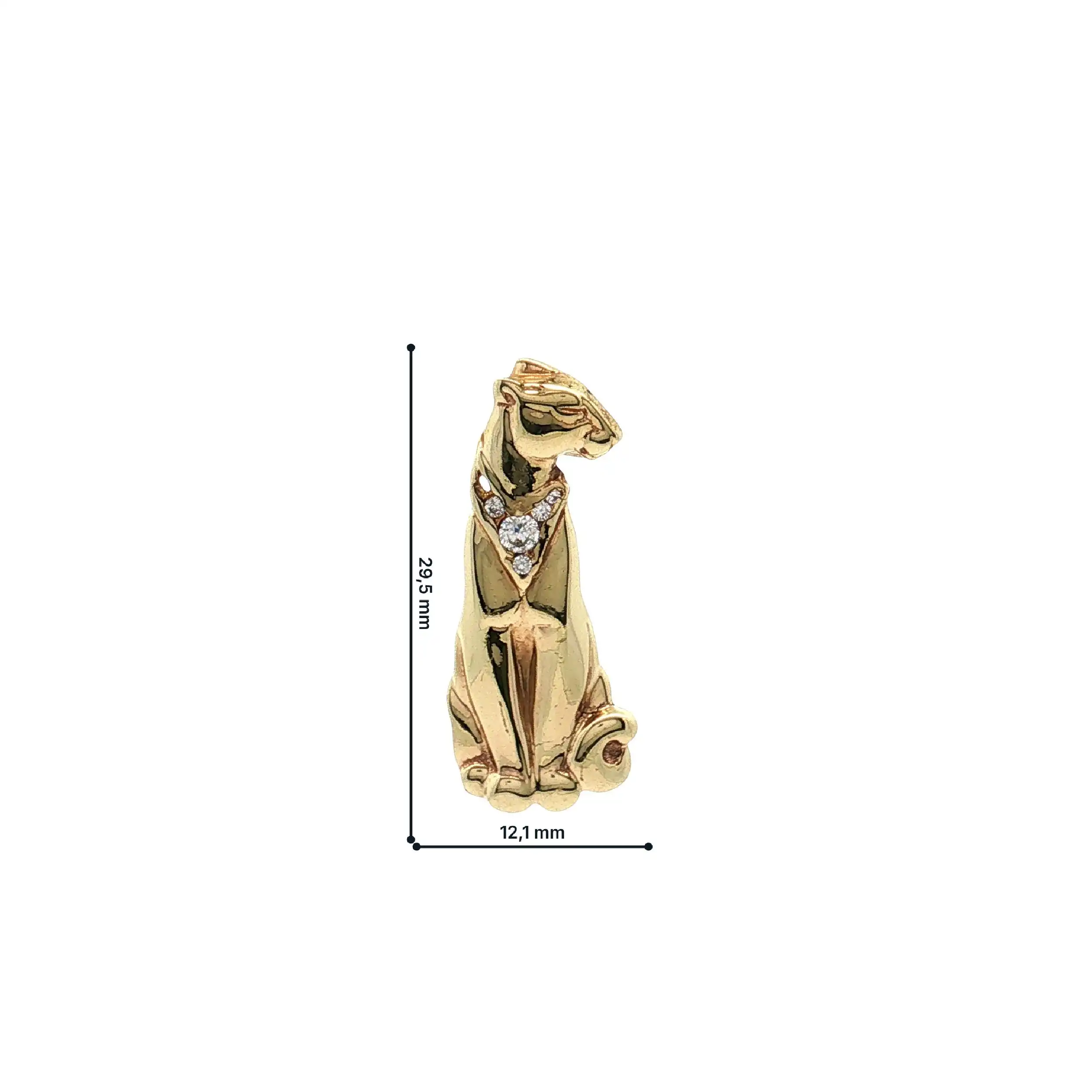 Anhänger Panther Gelbgold mit Zirkonia