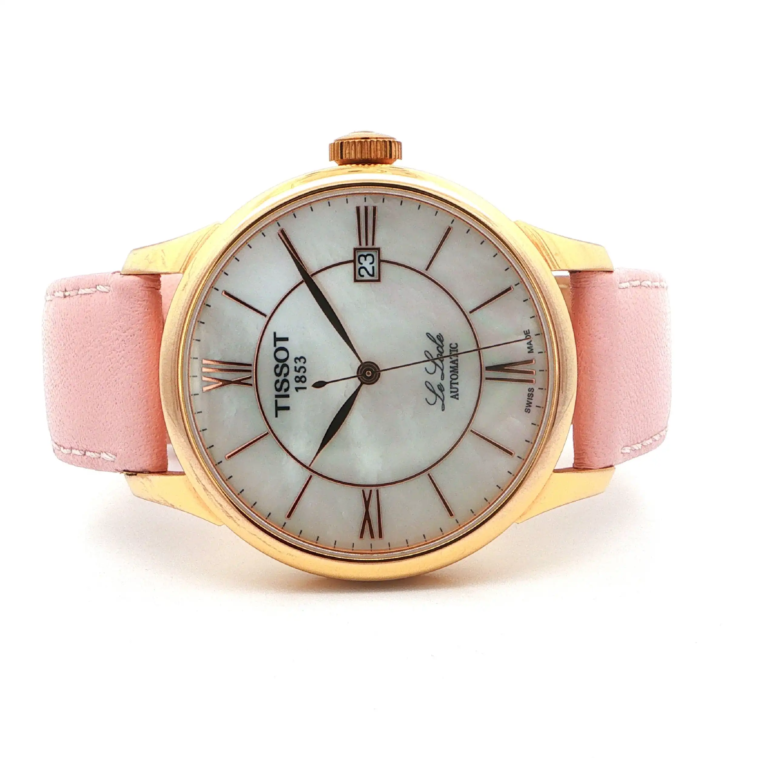 Damenuhr Tissot Le Locle Perlmutt Stahl/vergoldet mit Lederband