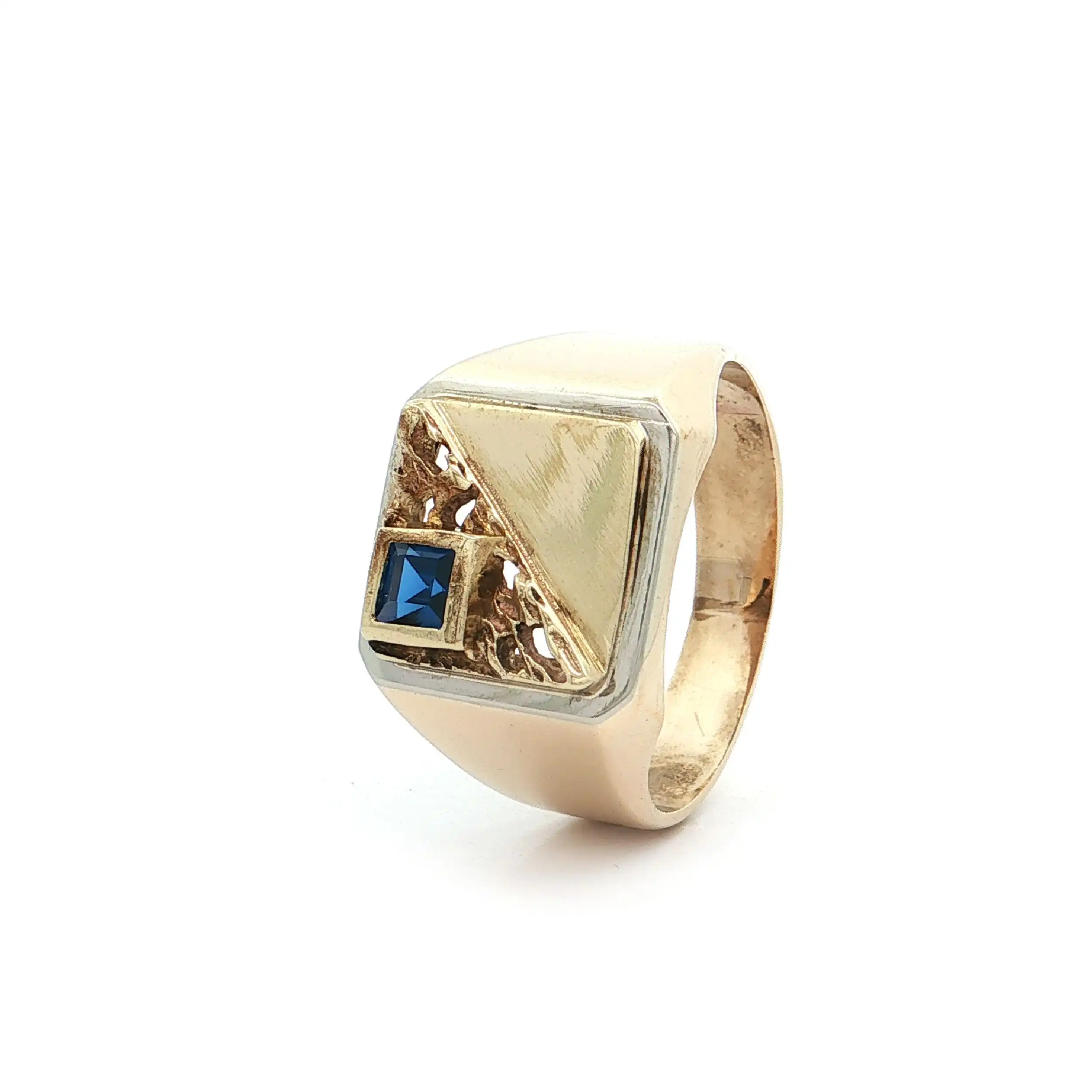Ring Gelbgold mit blauem Farbstein Ring Gelbgold mit blauem Farbstein