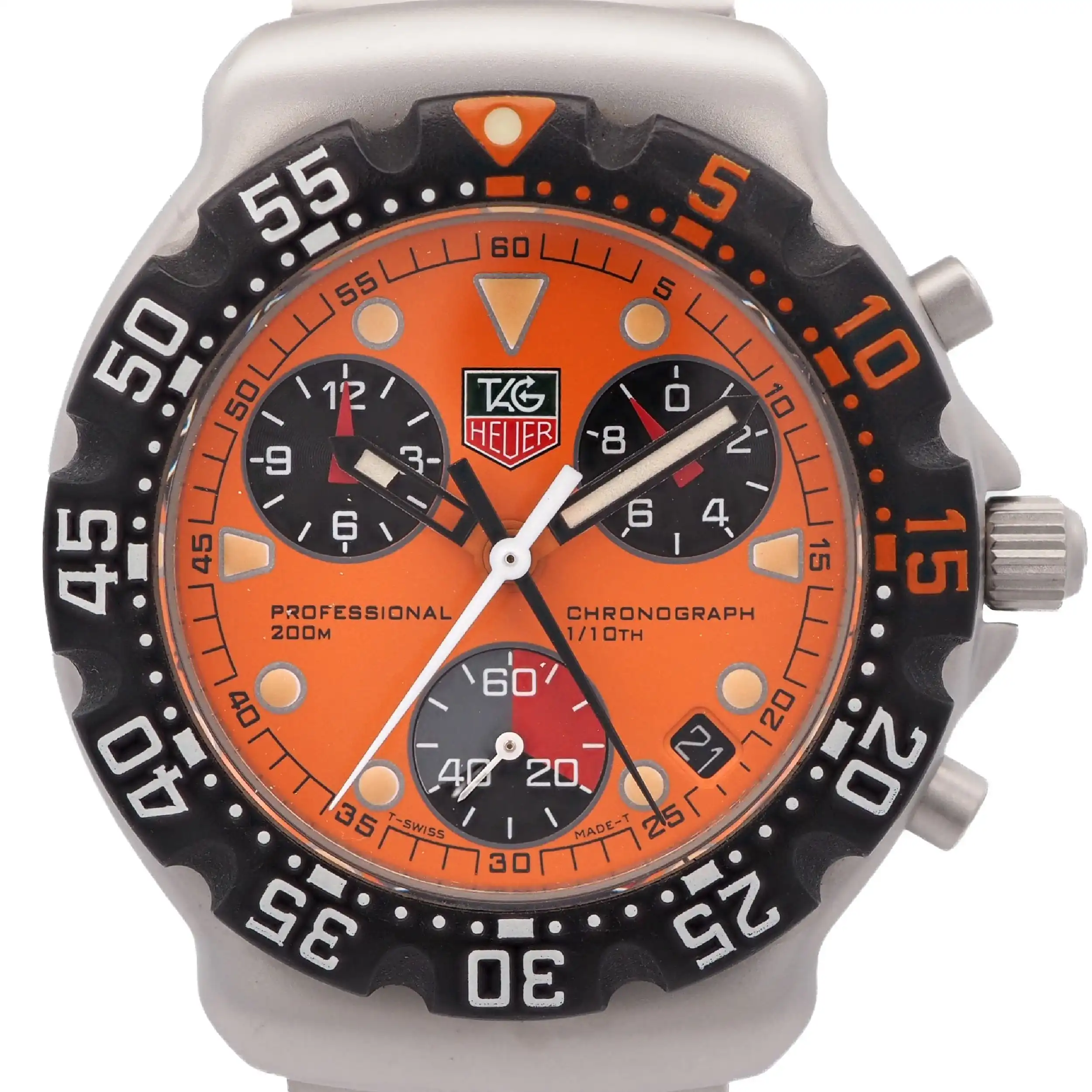 Damenuhr TAG Heuer Formula 1 Chronograph CA 1214 Formula 1 Orange mit Box und Papiere