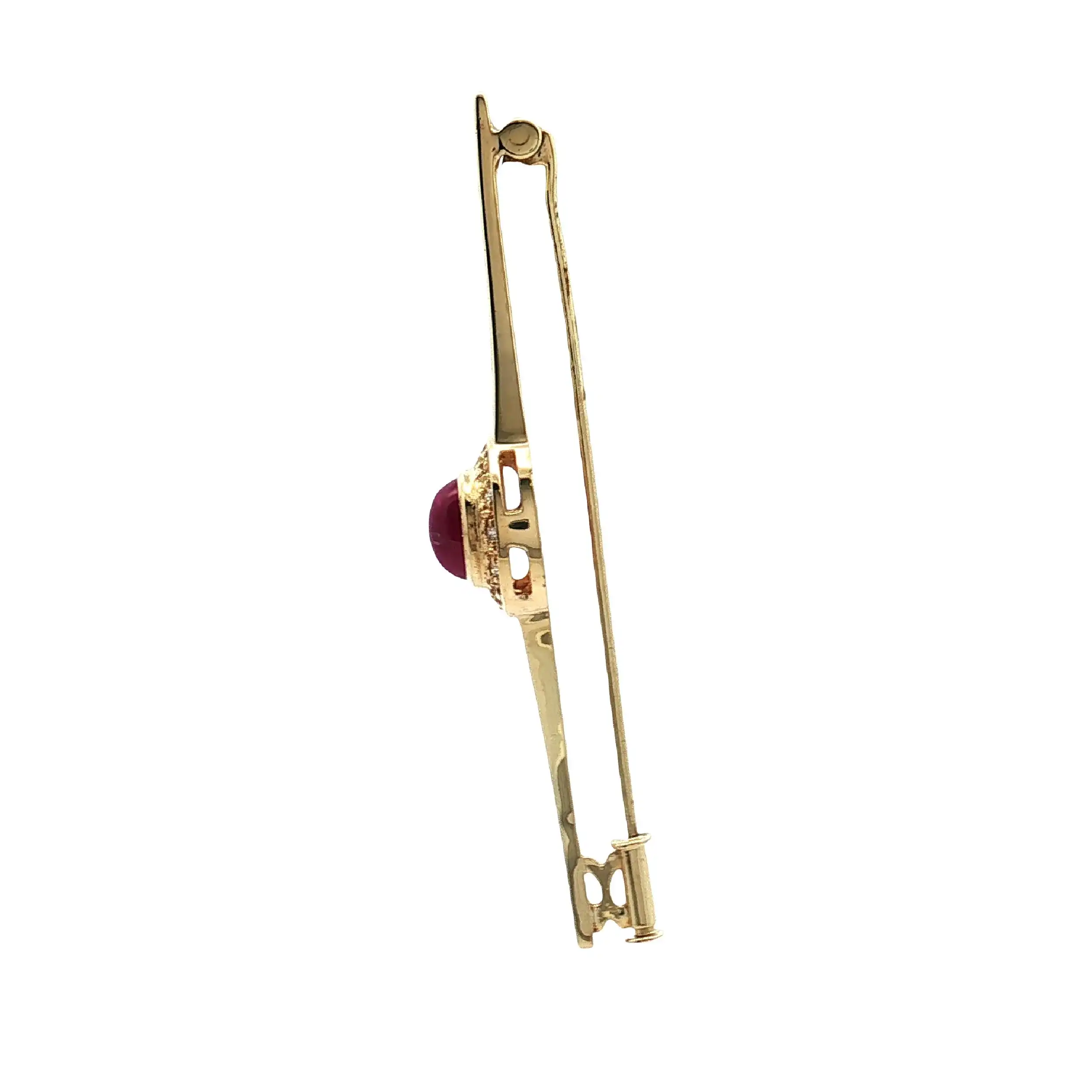 Nadel Gelbgold mit Rubin und Diamanten Nadel Gelbgold mit Rubin und Diamanten