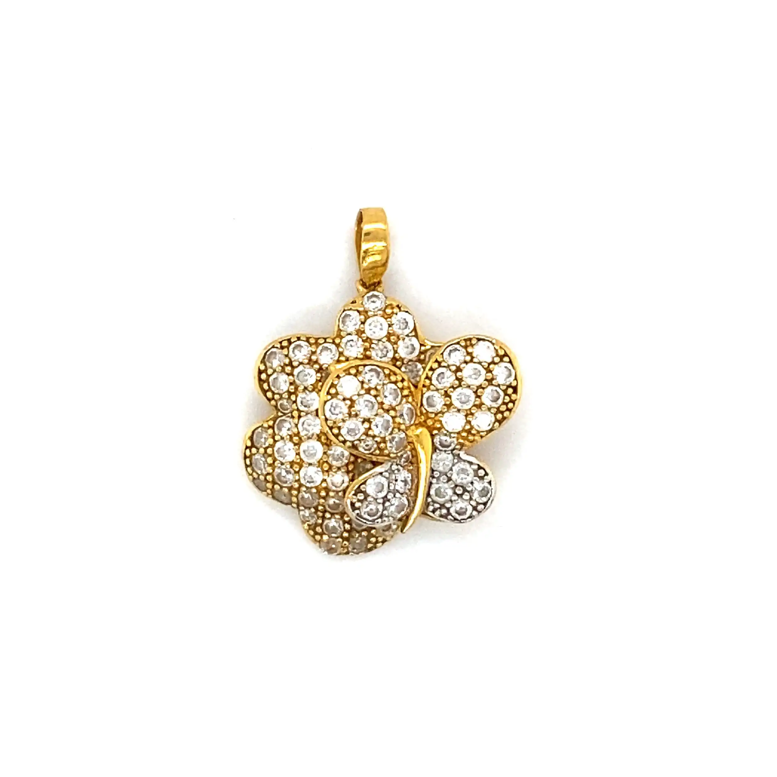 Anhänger Gelbgold Blume mit Zirkonia Anhänger Gelbgold Blume mit Zirkonia
