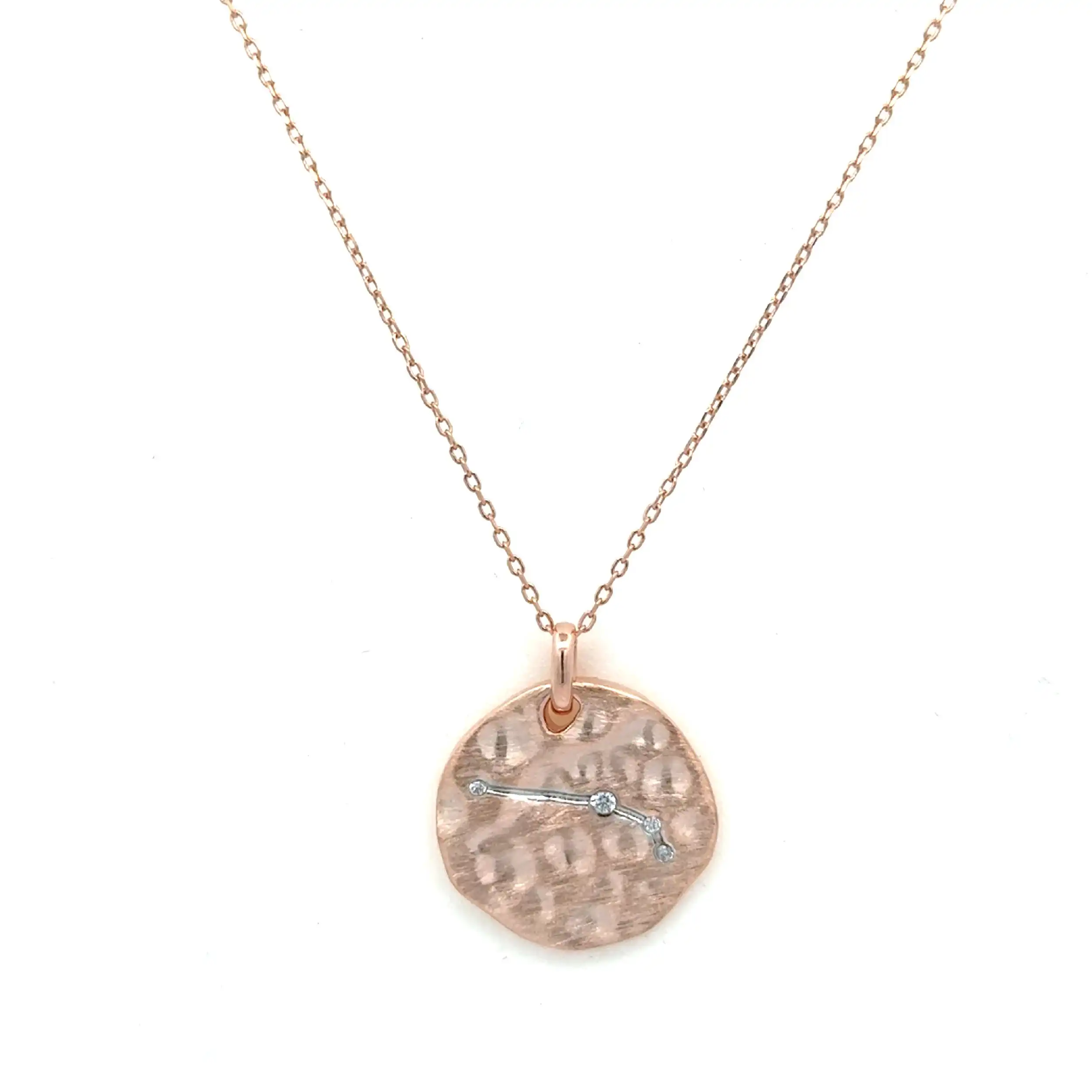 Collier Silber rose vergoldet Sternzeichen Widder mit 4 Zirkonia