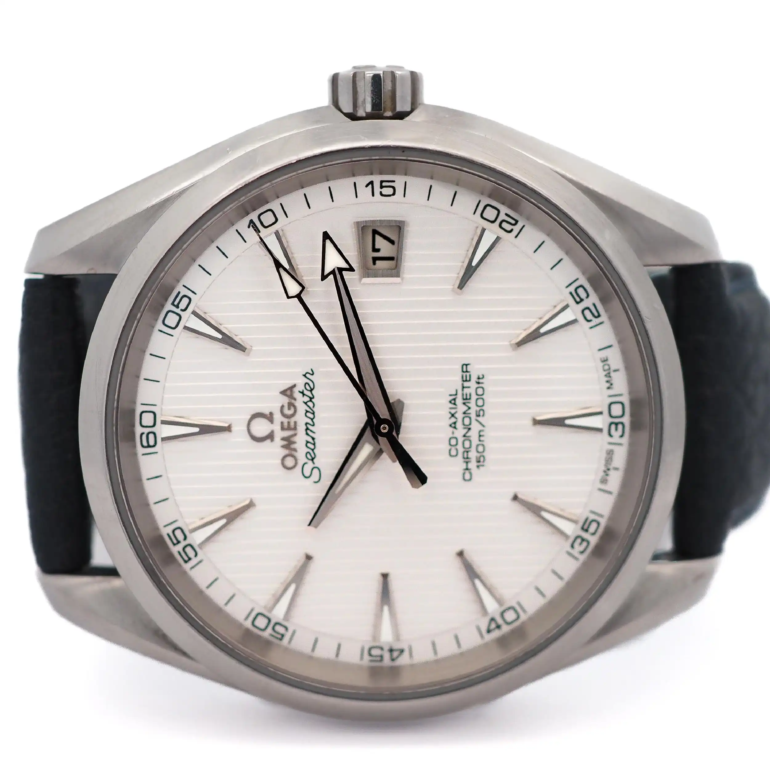 Herrenuhr Omega Seamaster Aqua Terra Co Axial an Lederband Herrenuhr Omega Seamaster Aqua Terra Co Axial an Lederband