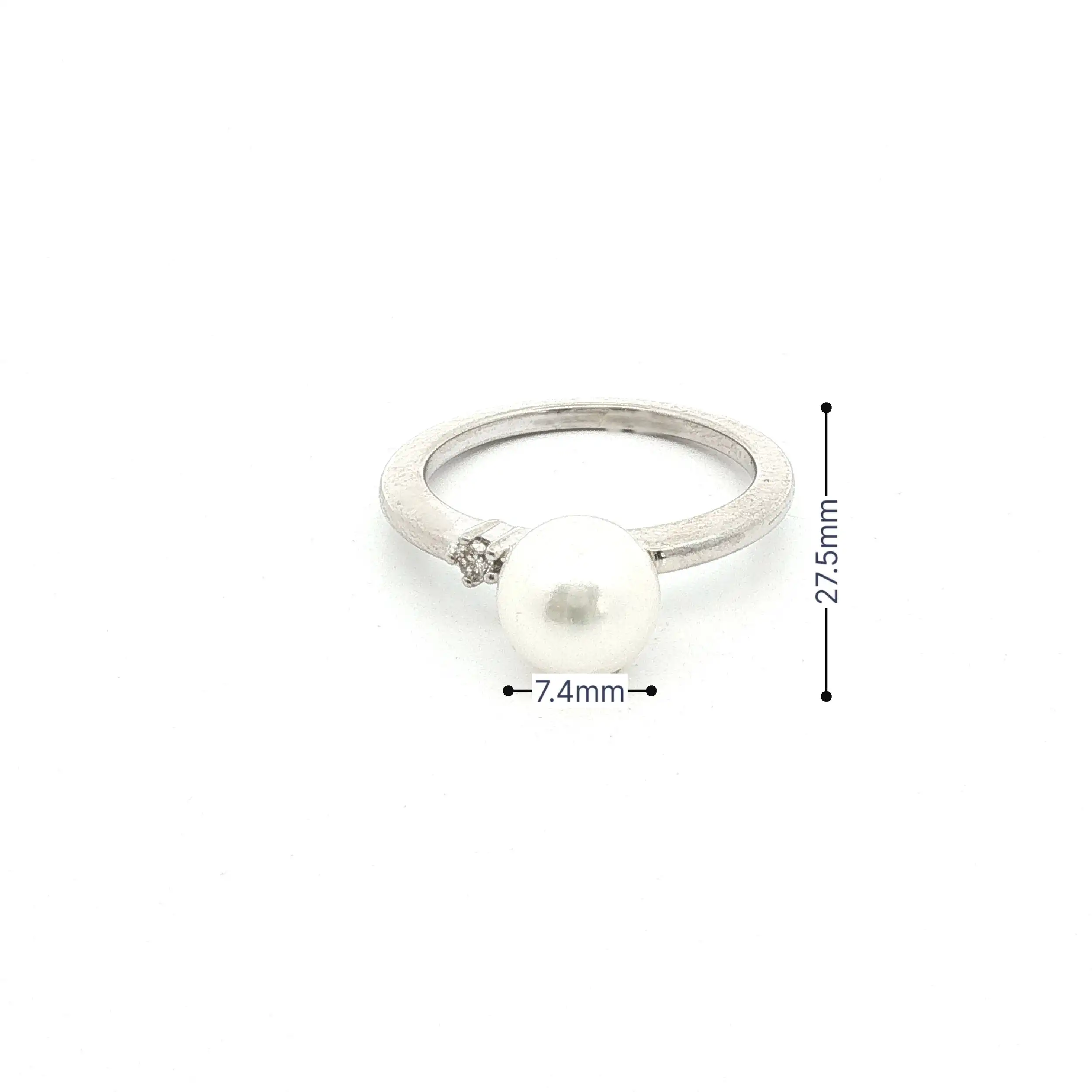 Ring Weißgold mit Perle und Brillant Ring Weißgold mit Perle und Brillant
