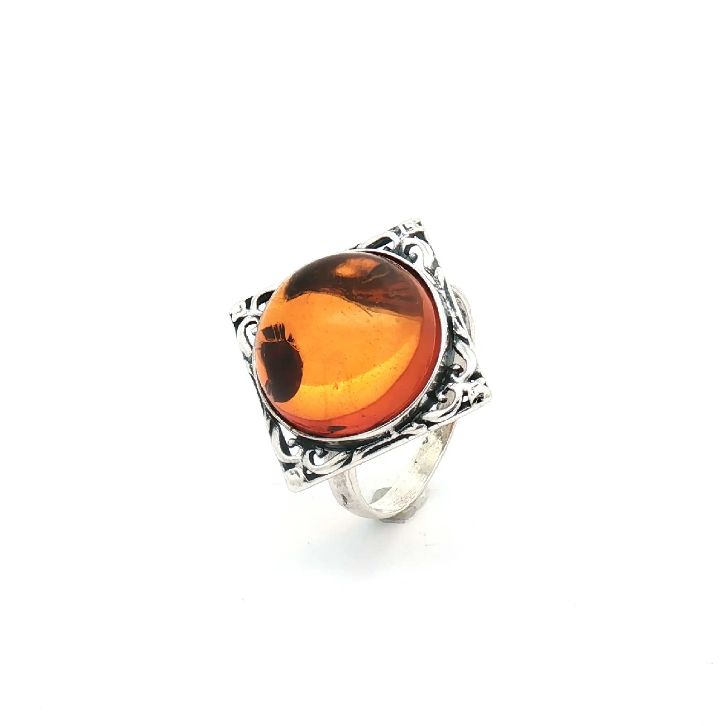 Ring Silber mit braunem Farbstein Cabochon