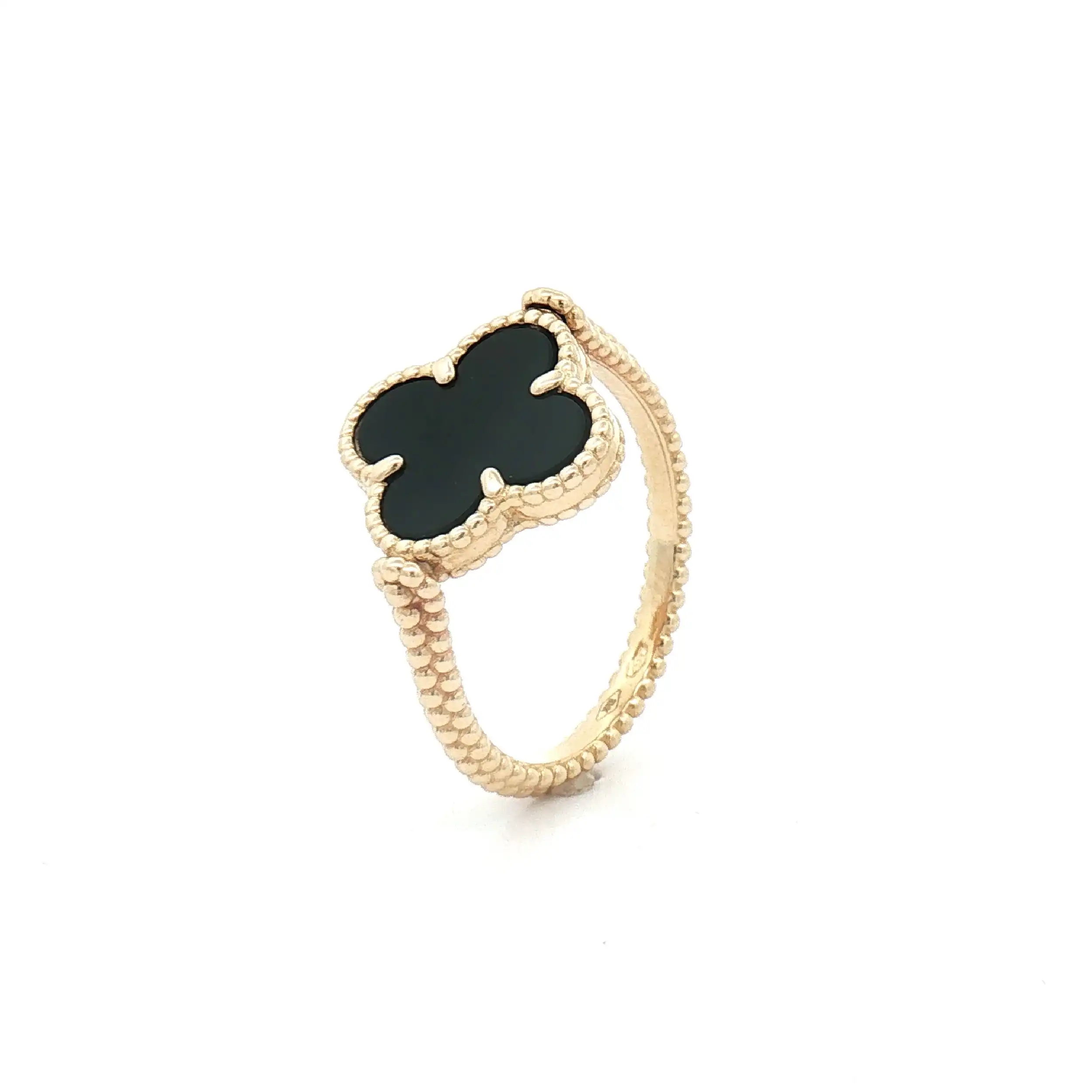Ring Gelbgold Blume Wendemodell Onyx Ring Gelbgold Blume Wendemodell Onyx