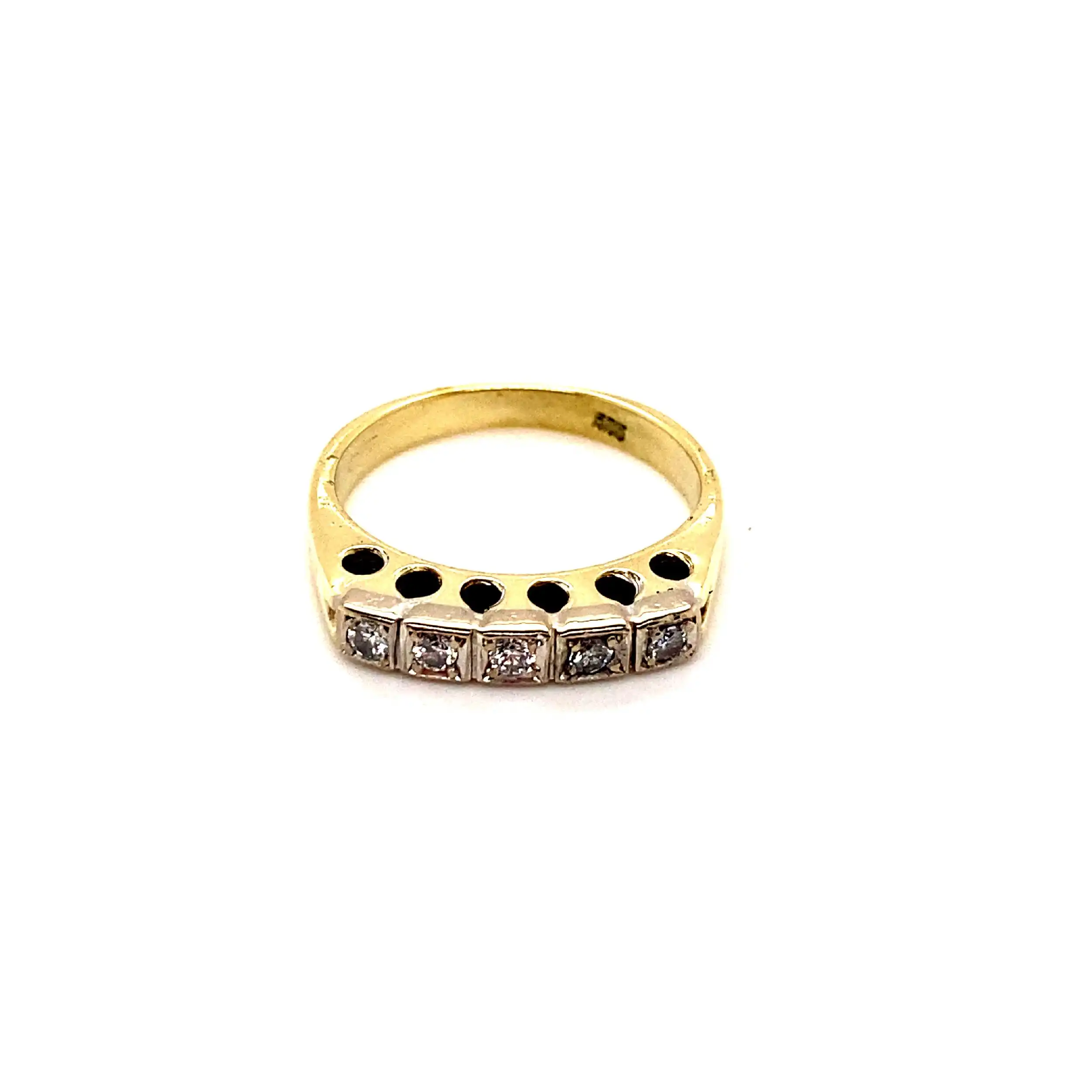 Ring Bicolor mit Brillanten, graviert mit 0.17ct