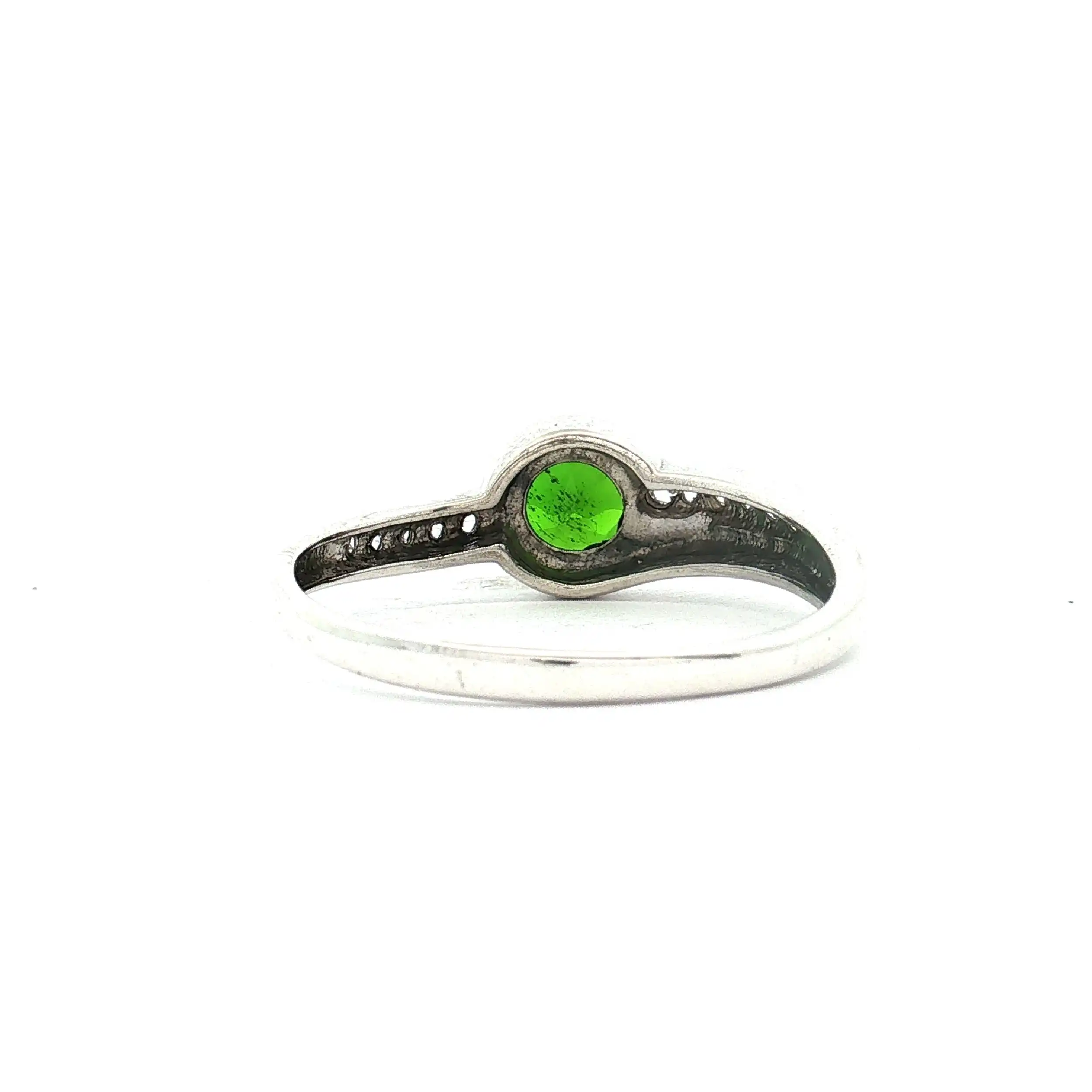 Ring Silber mit Russischer Diopsid und weißen Topas Ring Silber mit Russischer Diopsid und weißen Topas