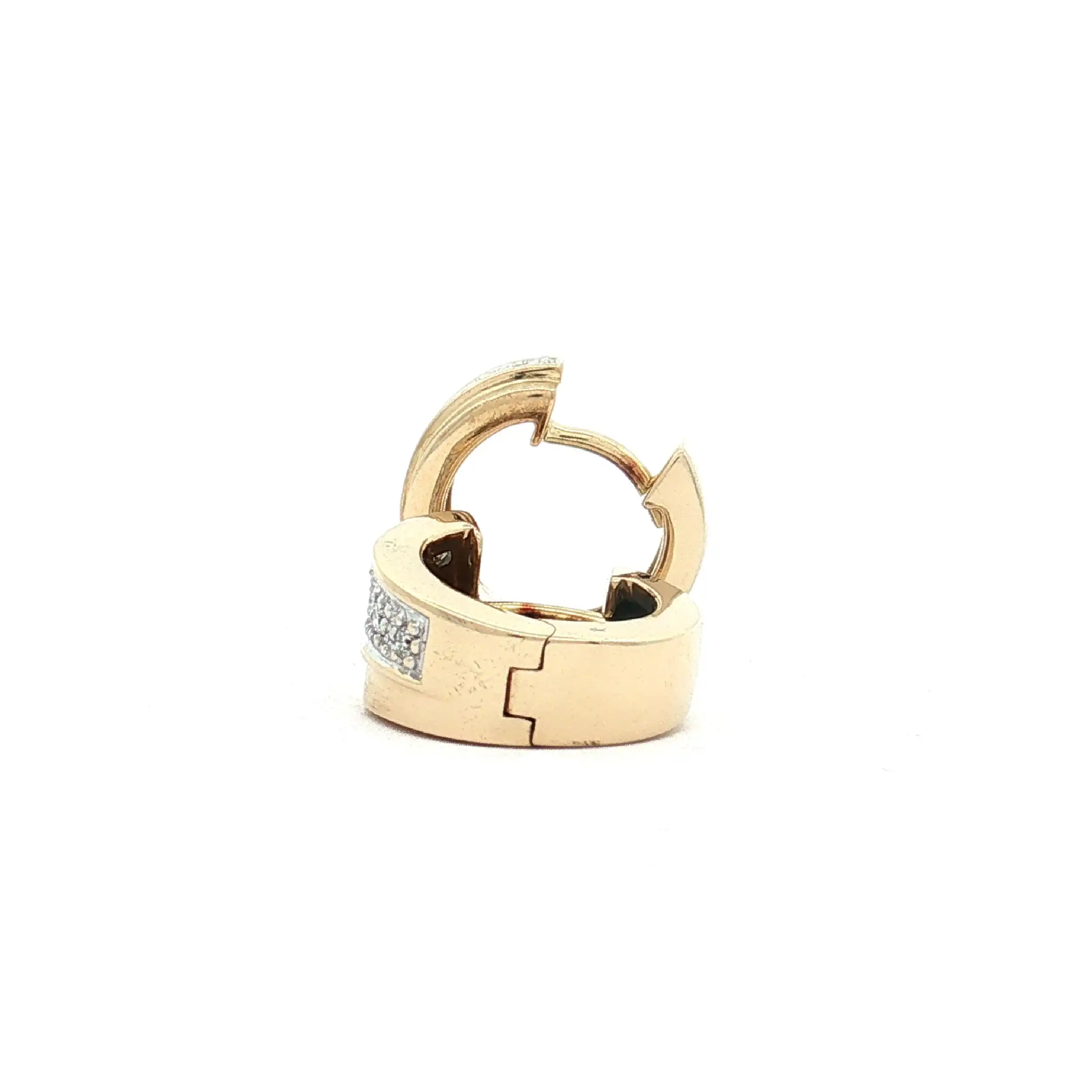 Creolen Bicolor mit Brillanten, graviert mit 0,12ct