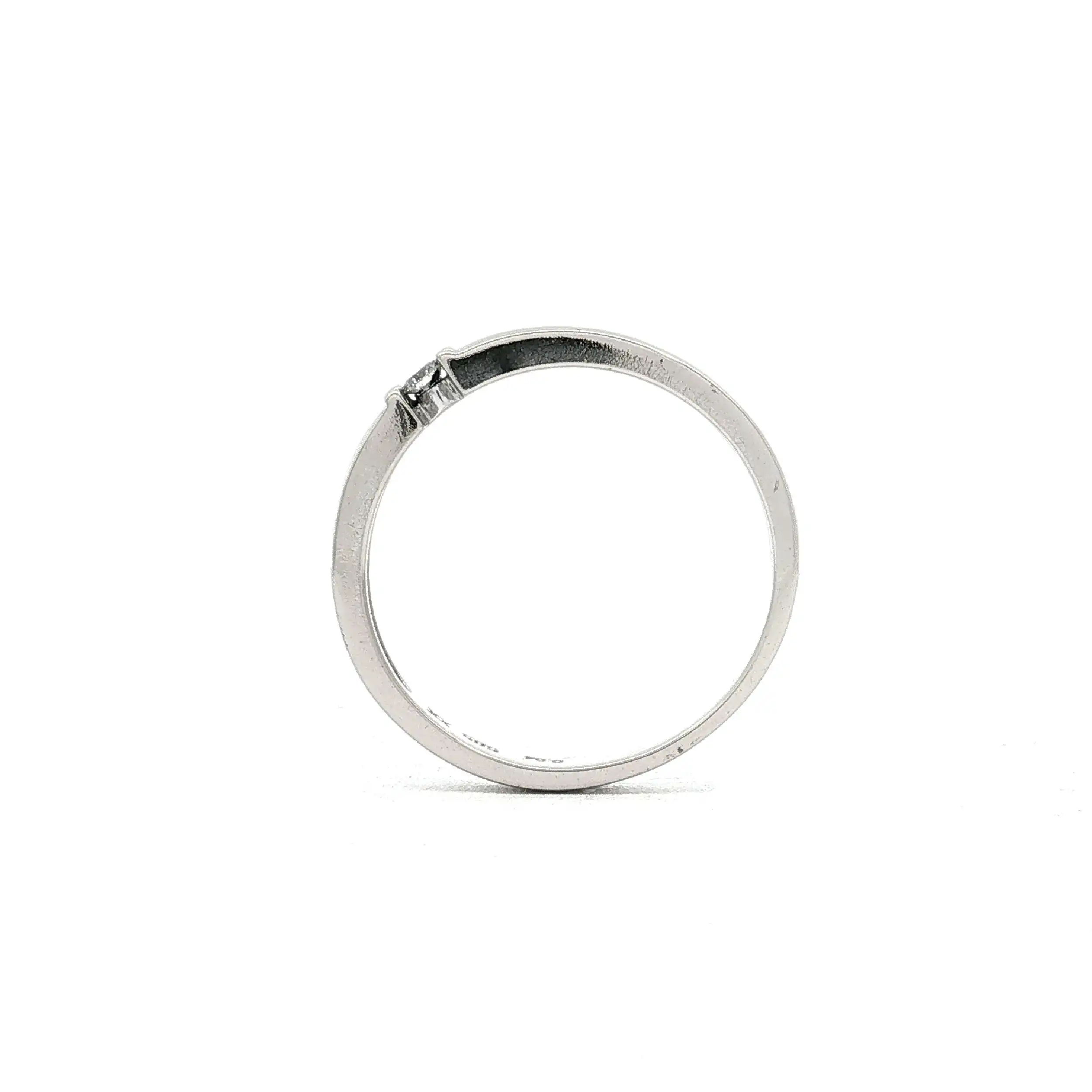 Ring Weißgold mit Brillant Solitär, graviert mit 0,04 ct