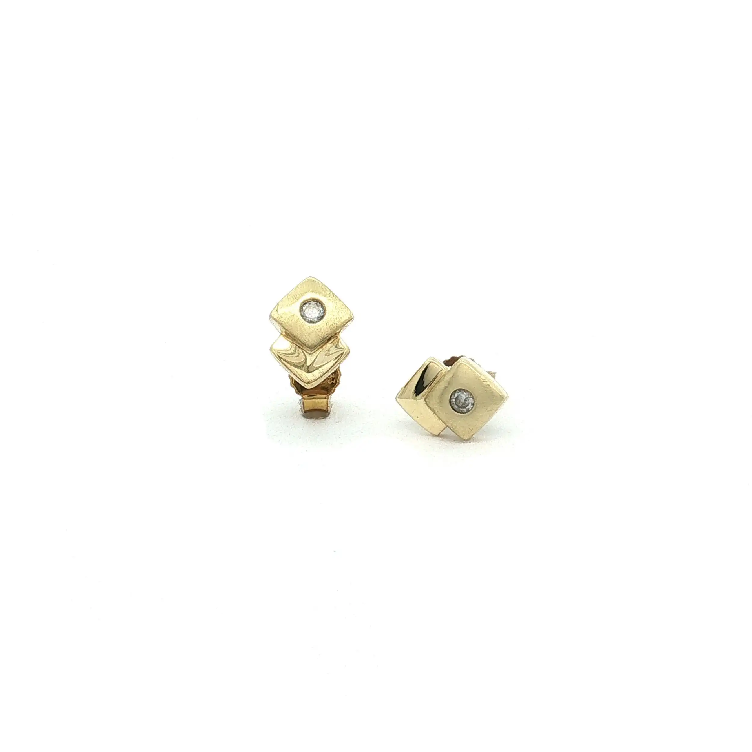 Paar Ohrstecker Gelbgold mit Zirkonia