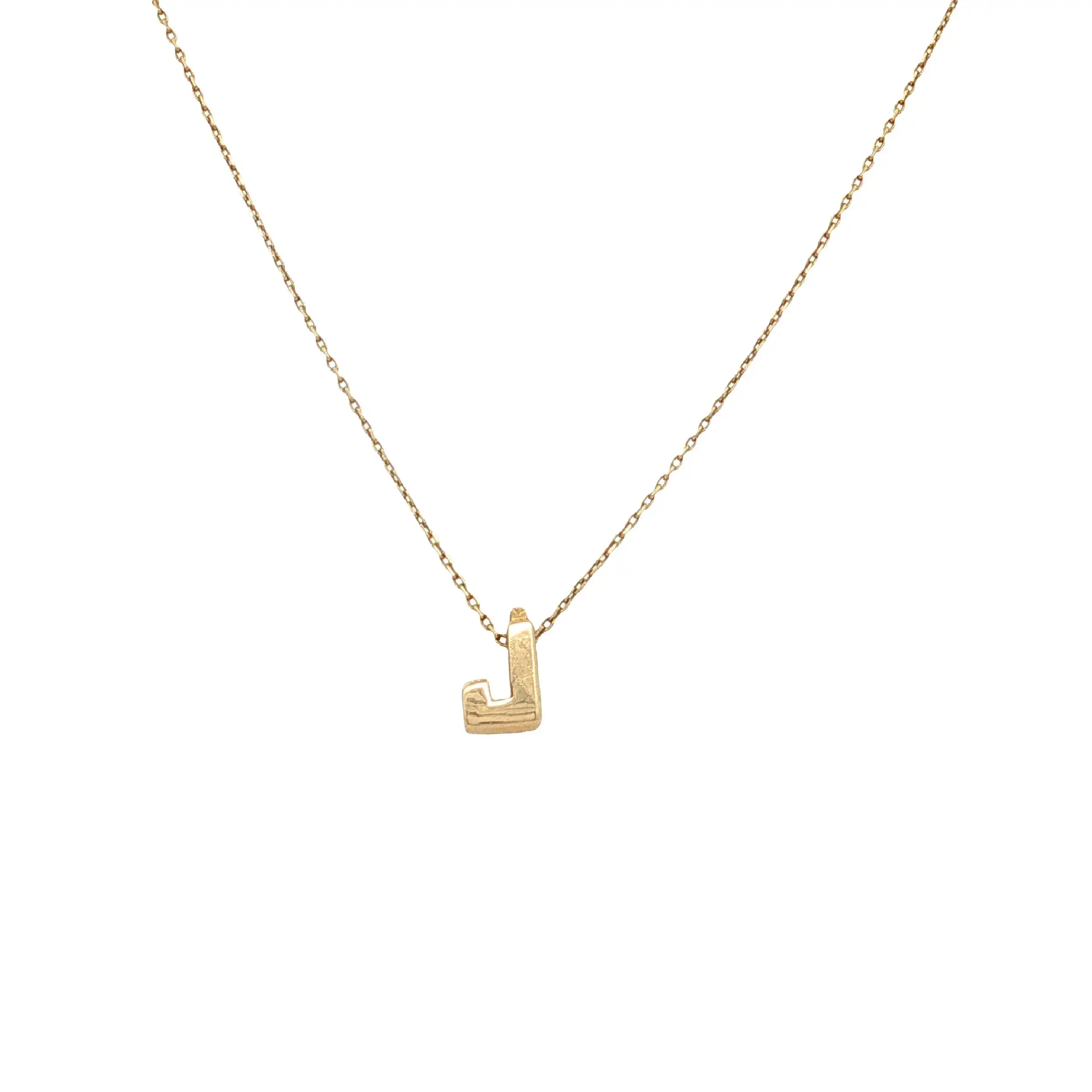 Kette mit Anhänger "J" Gelbgold und Zirkoniastein Kette mit Anhänger "J" Gelbgold und Zirkoniastein