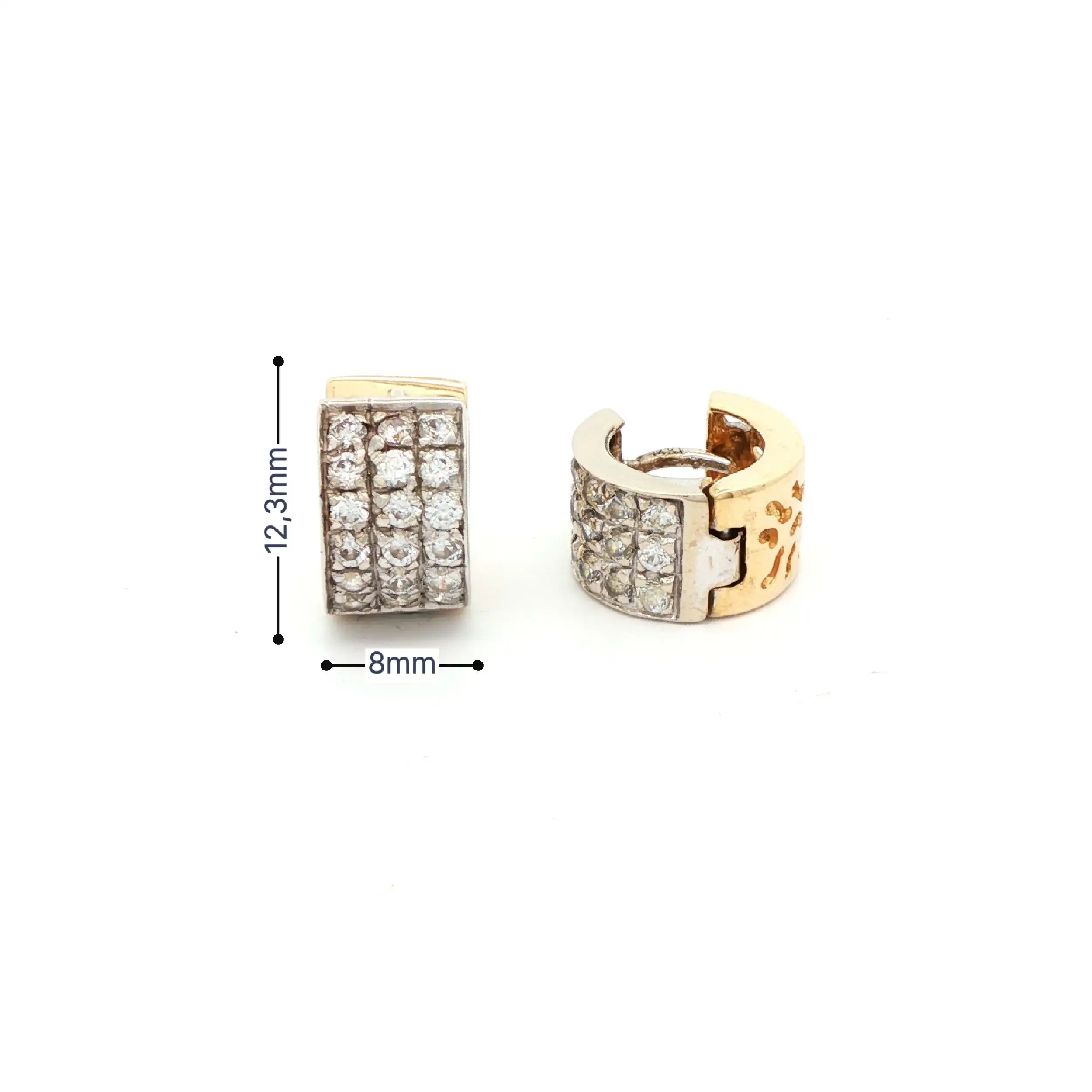 Creolen Bicolor mit Zirkonia Creolen Bicolor mit Zirkonia